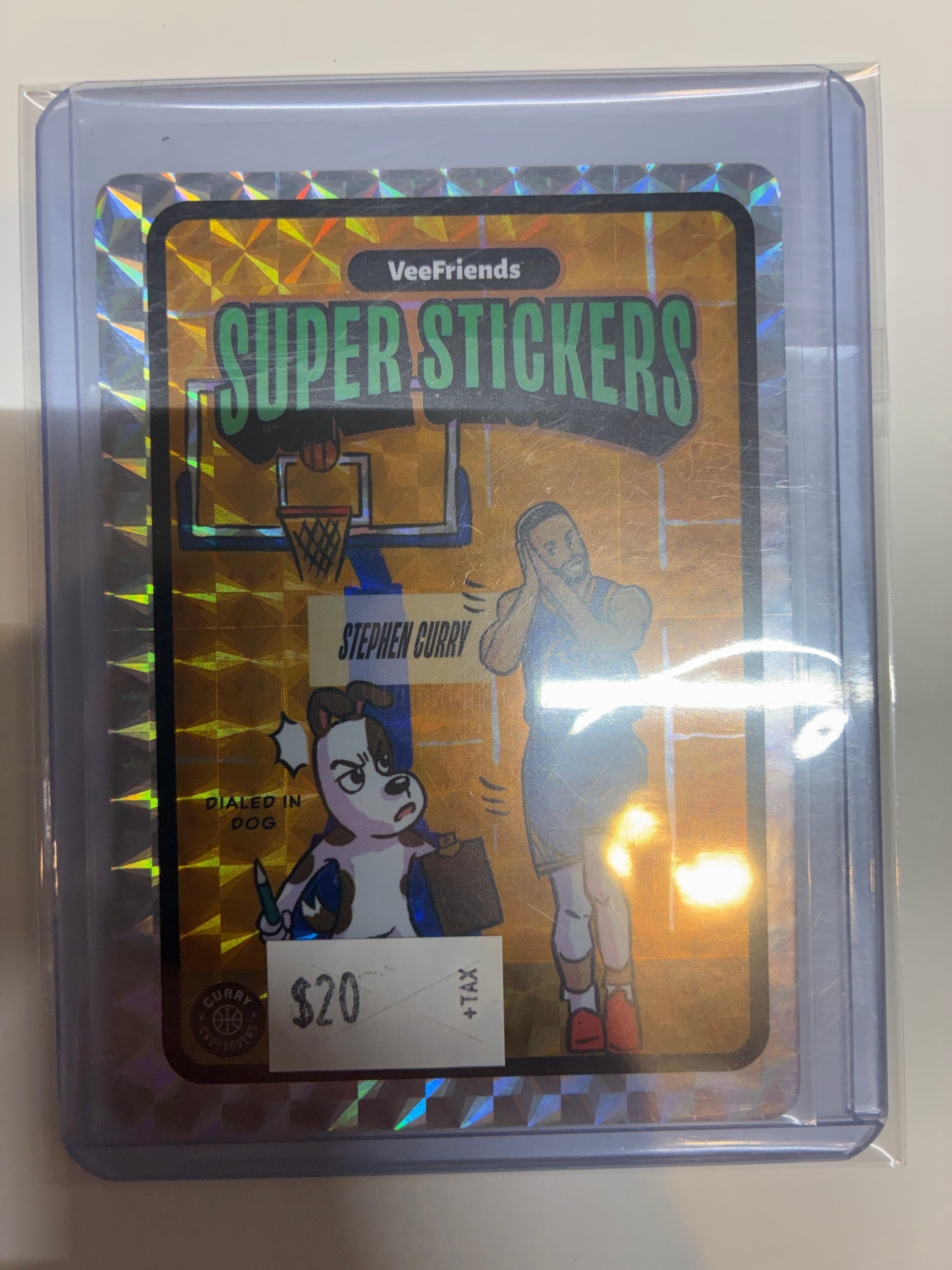 2025 VeeFriends Super Stickers Stephen Curry Dialed in Dog Geometric Refractor