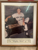 Mickey Mantle Autographed Print inscribed TC 1956 JSA Certified