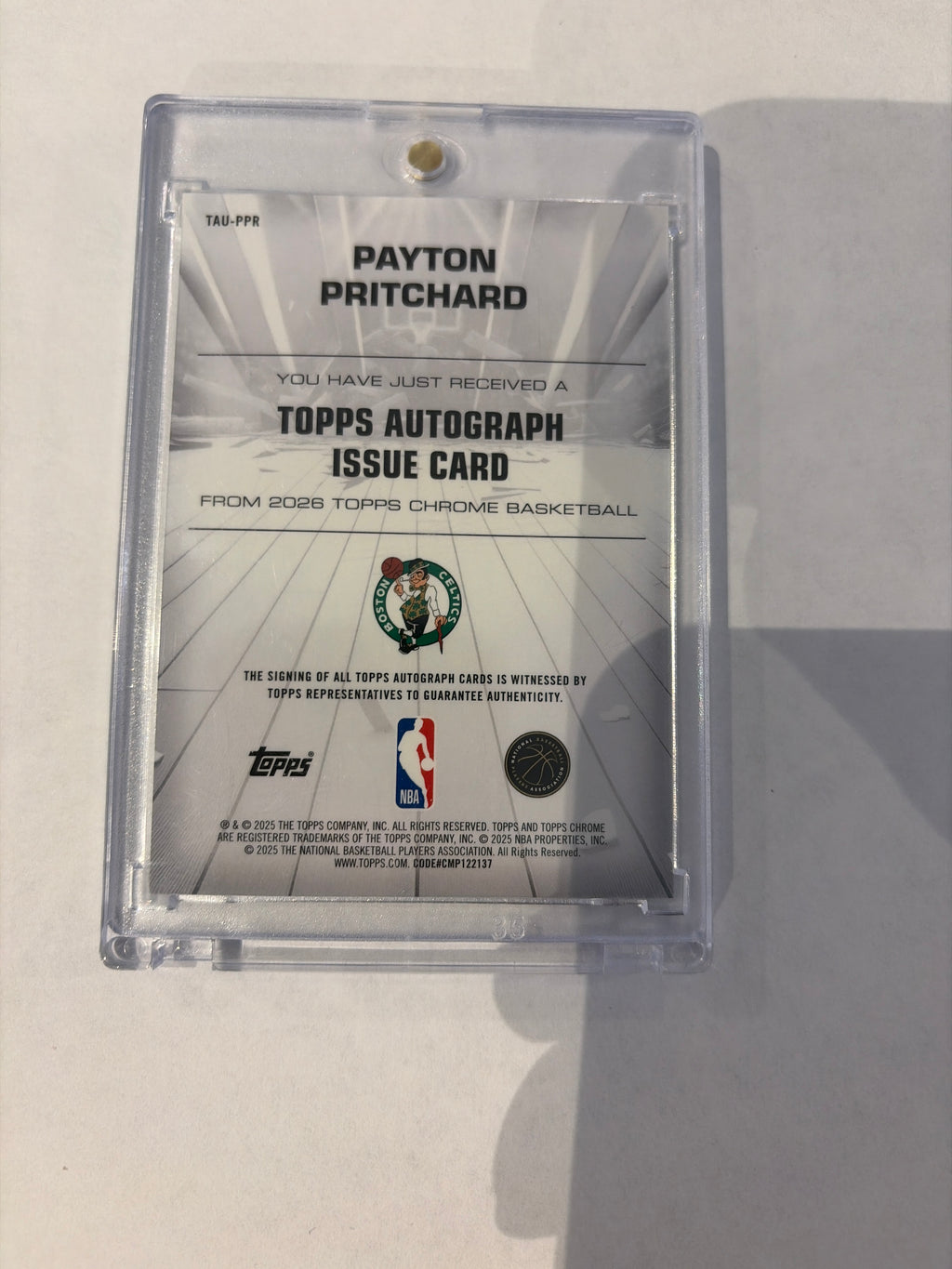 2025 Topps chrome Payton Pritchard auto 65/99