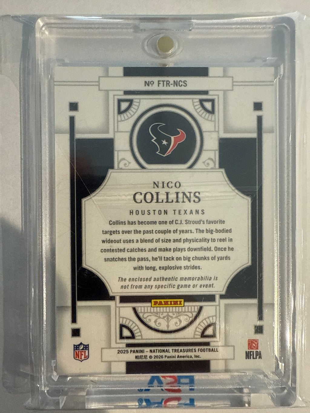 2025 National Treasures Nico Collins Patch 14/25
