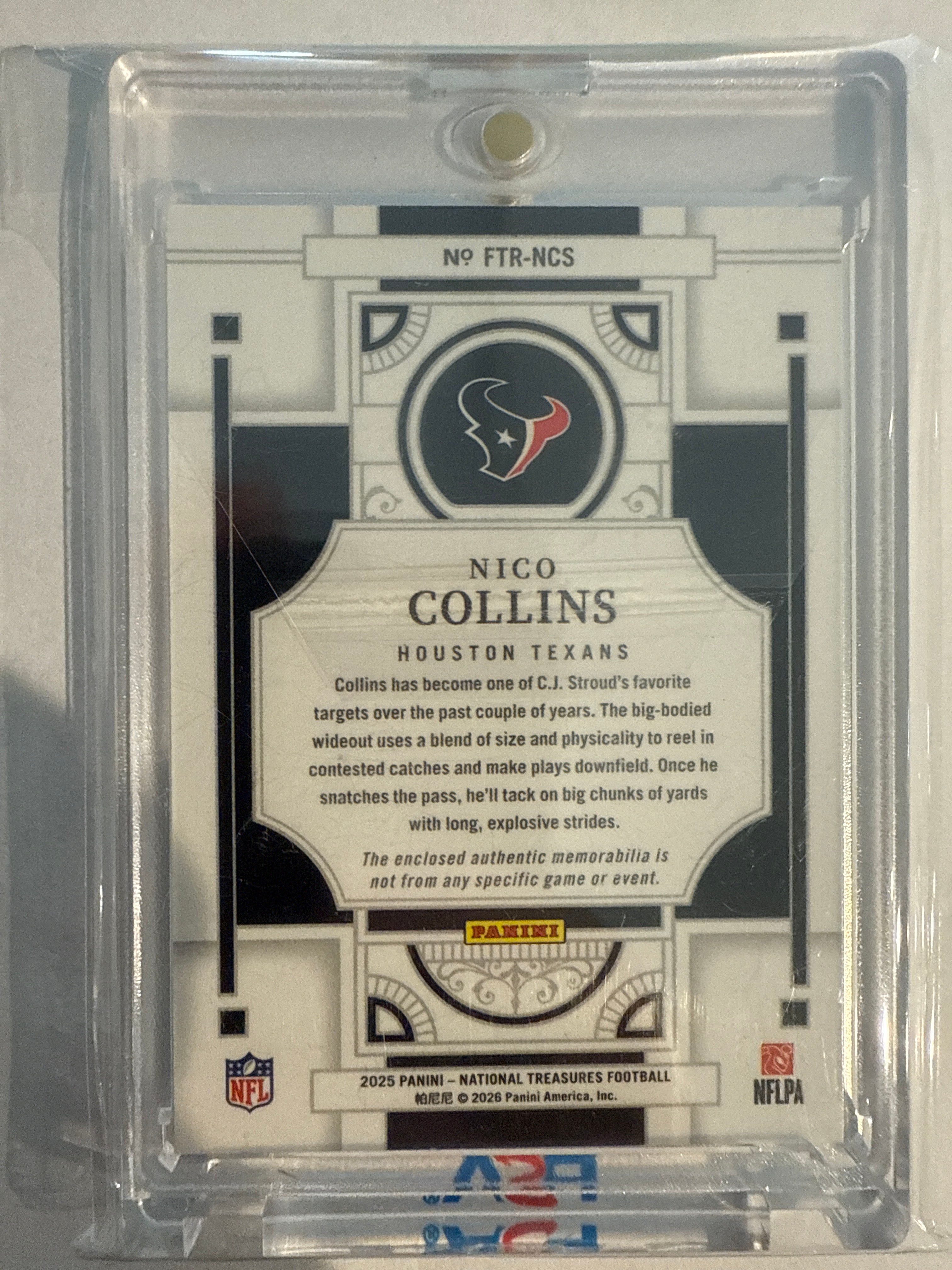 2025 National Treasures Nico Collins Patch 14/25