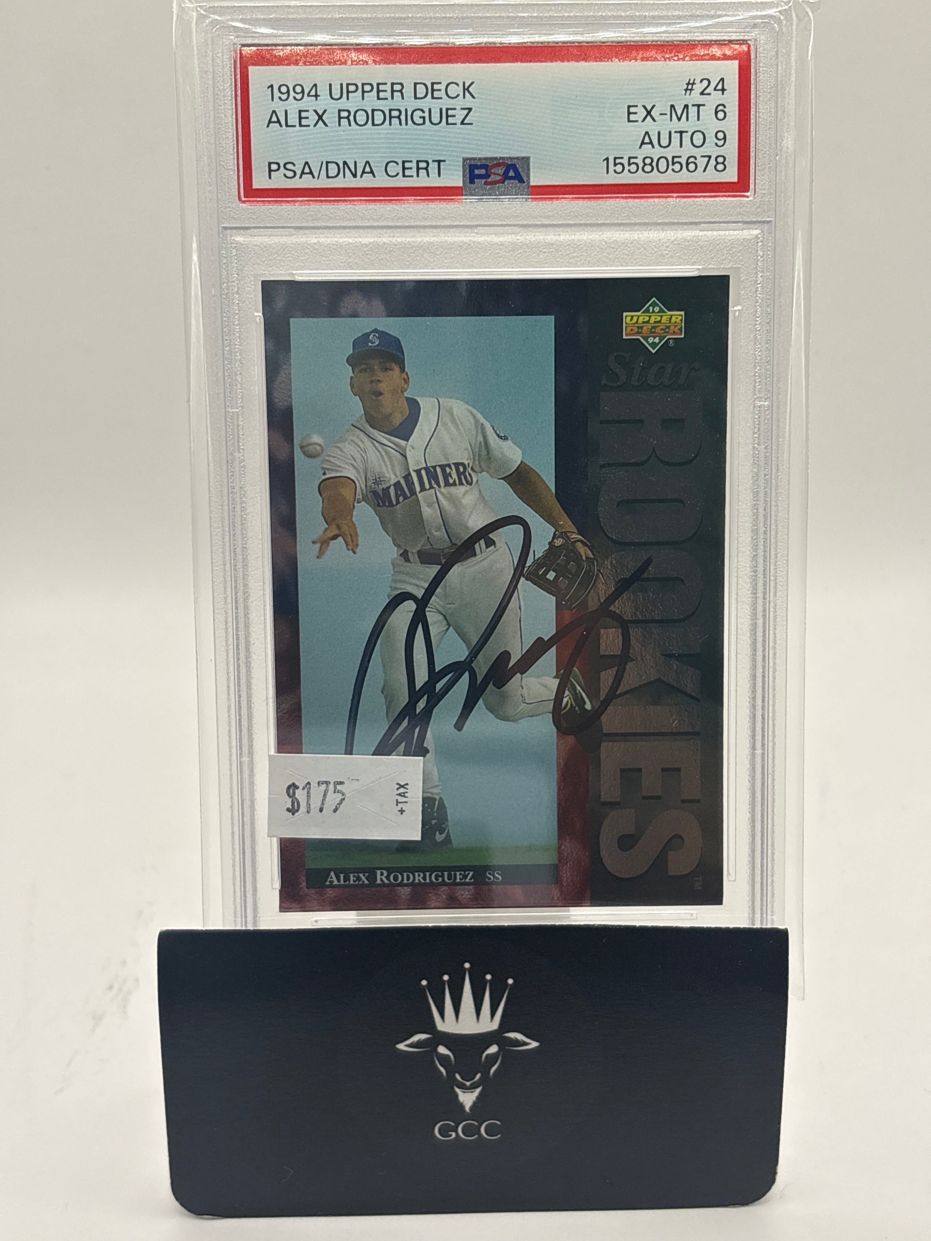 1994 Upper Deck Star Rookies Alex Rodriguez #24 PSA 6 Auto 9