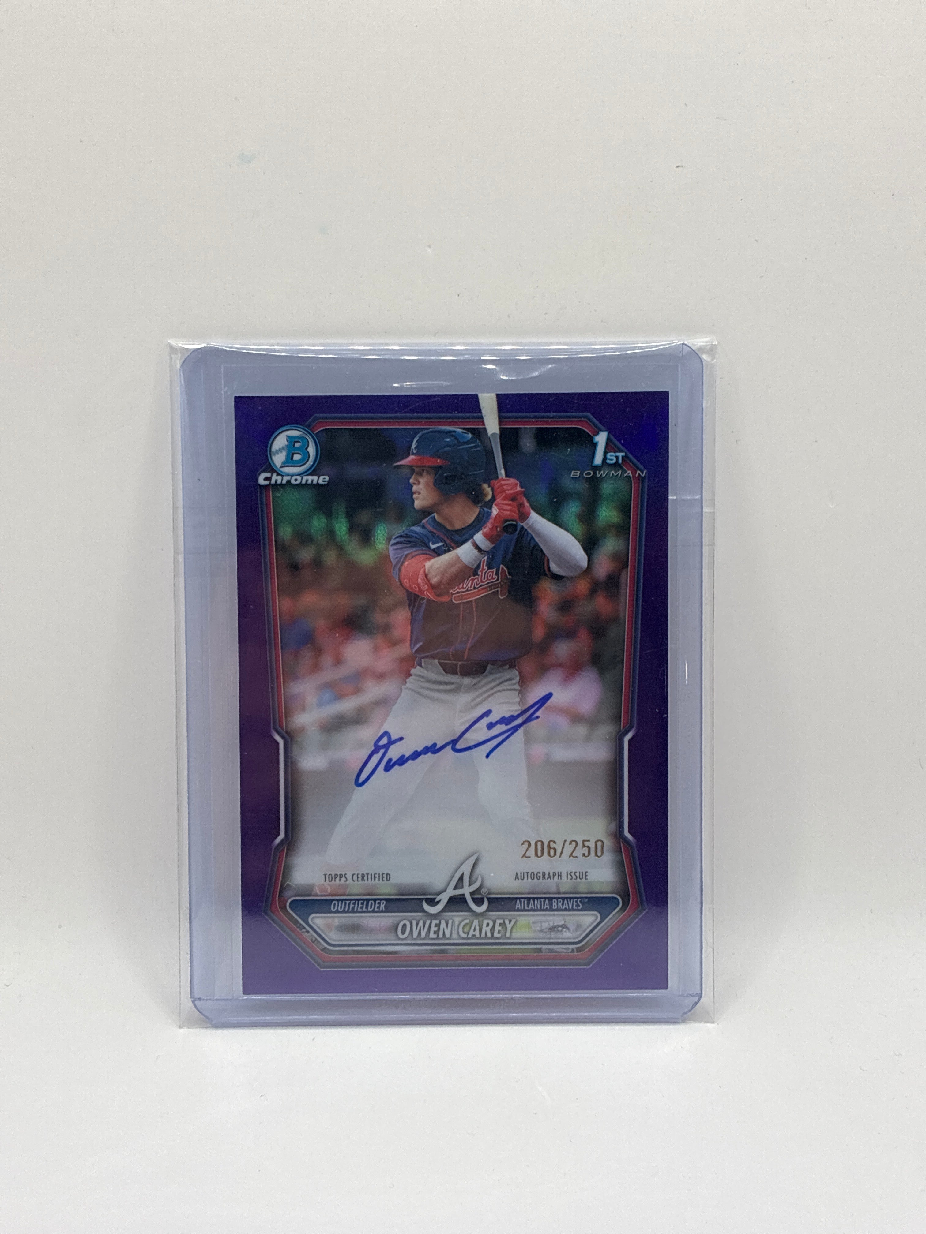 2026 Bowman Chrome Owen Carey 1st Bowman Auto Purple 206/250