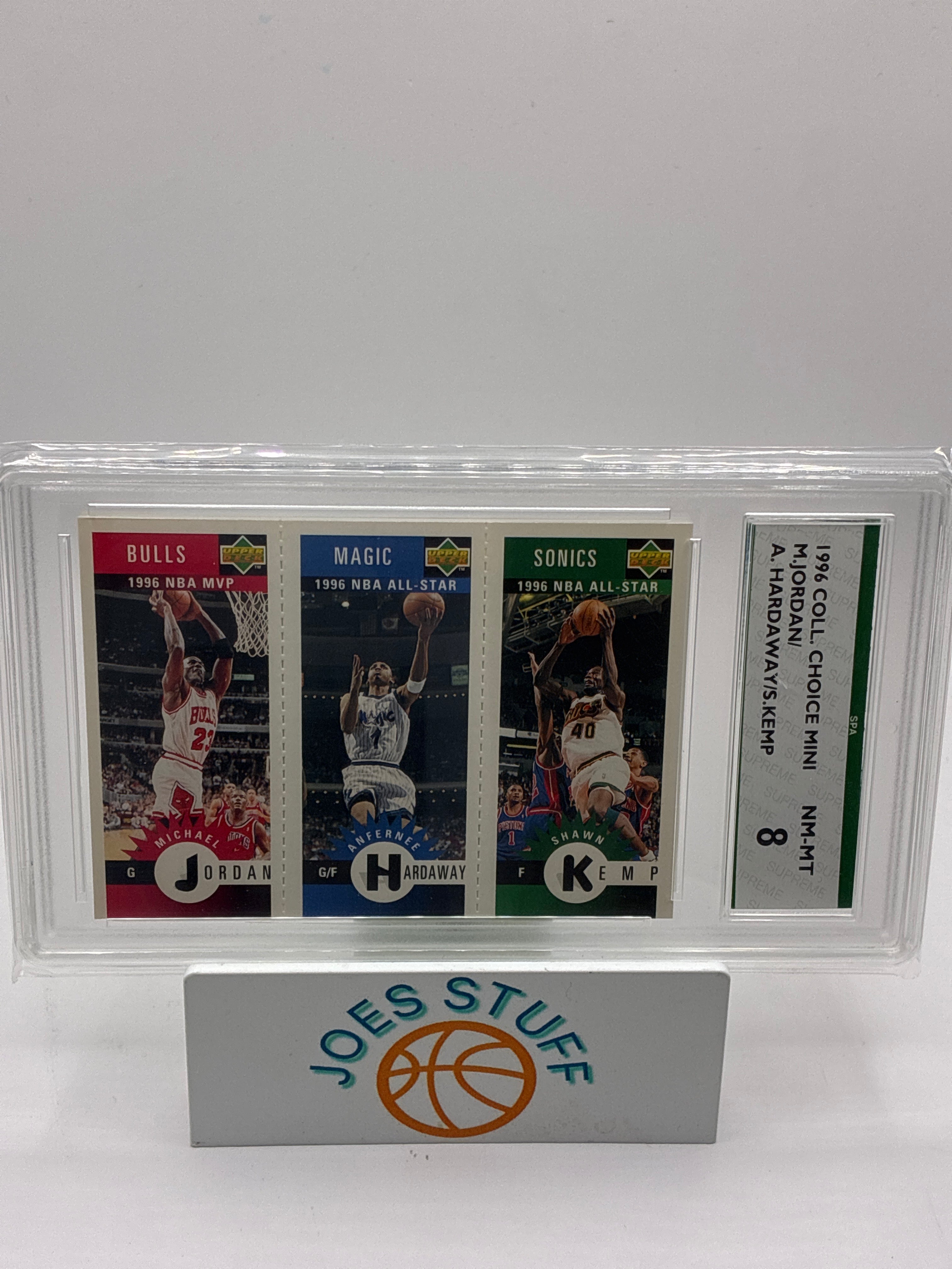 1996-97 Upper Deck Collector’s Choice Mini-Card Panels Michael Jordan, Anfernee Hardaway, Shawn Kemp SP 8