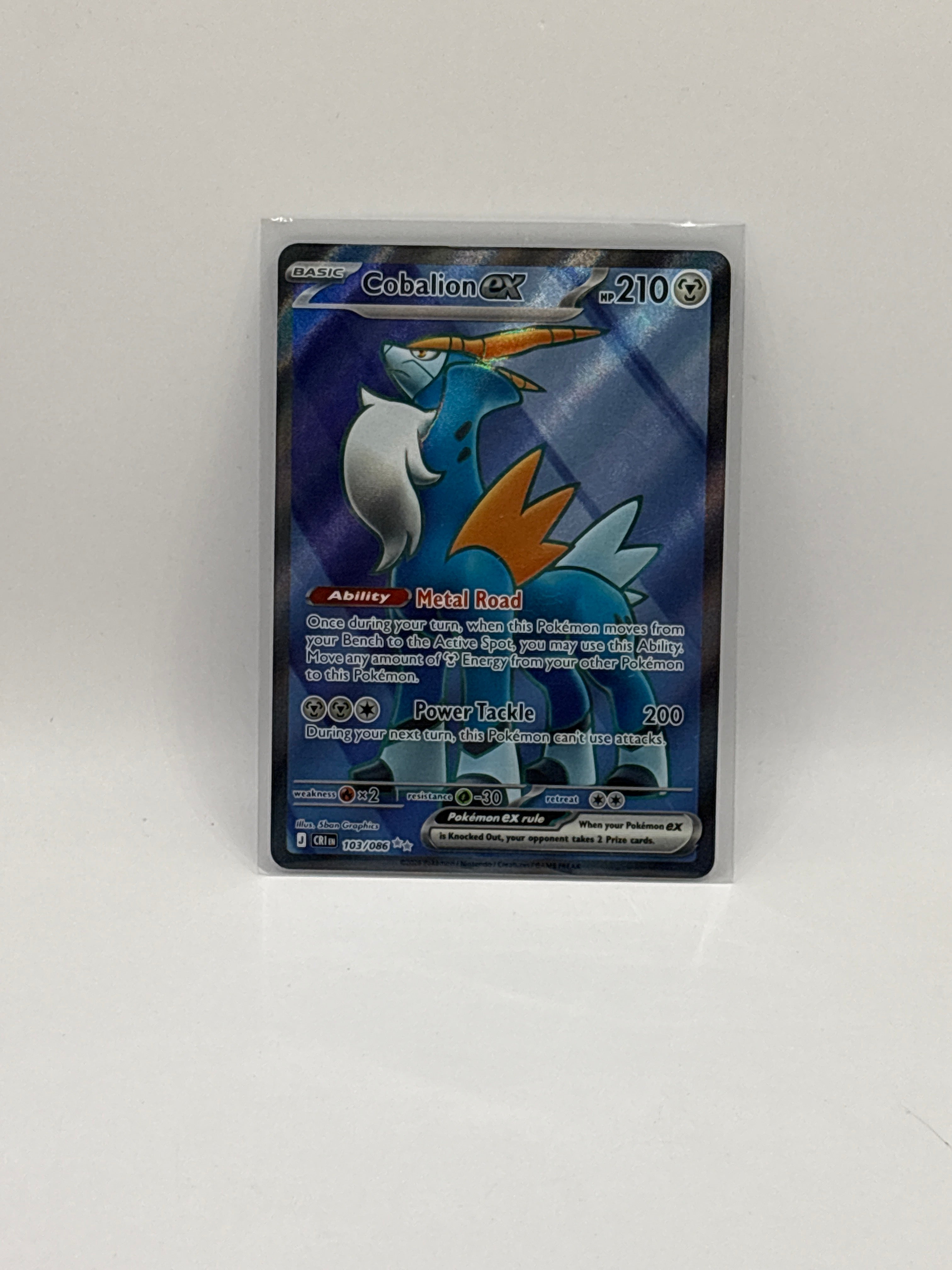 Cobalion ex 103/086 UR Holo NM Pokemon Card ME04 Chaos Rising