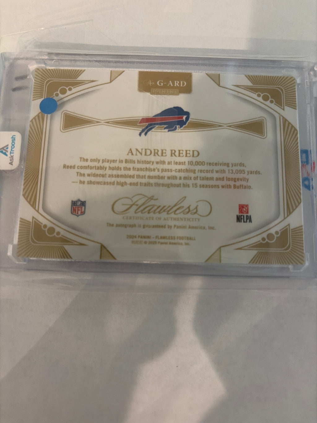 2024 Panini flawless Andre Reed auto