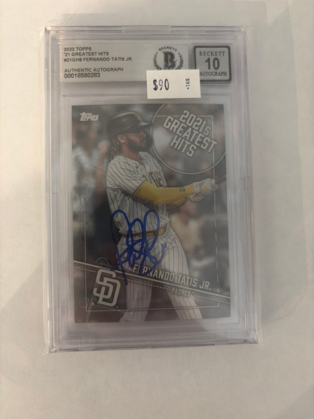 2022 Topps greatest hits Fernando tatis Jr auto becket 10