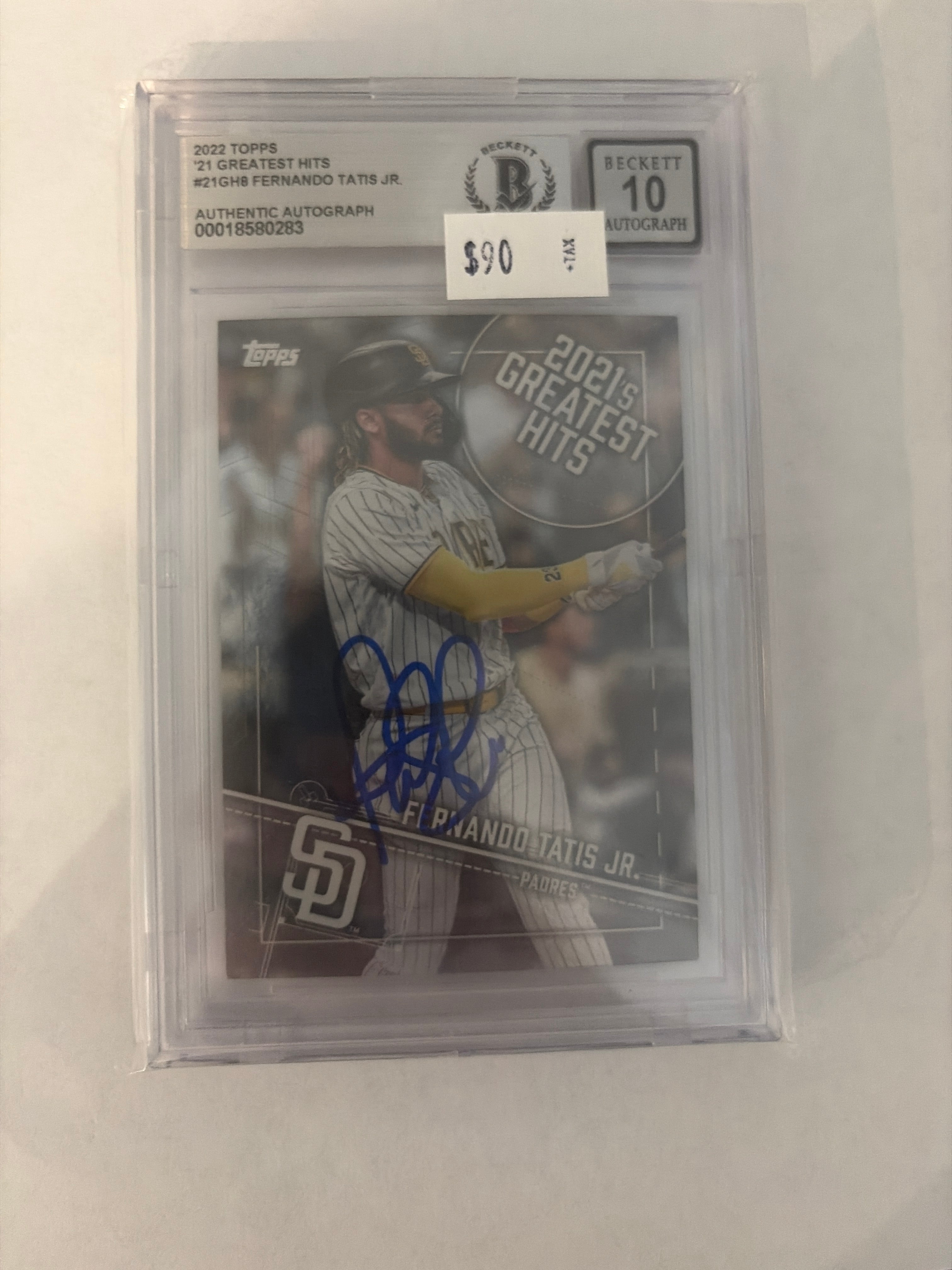 2022 Topps greatest hits Fernando tatis Jr auto becket 10