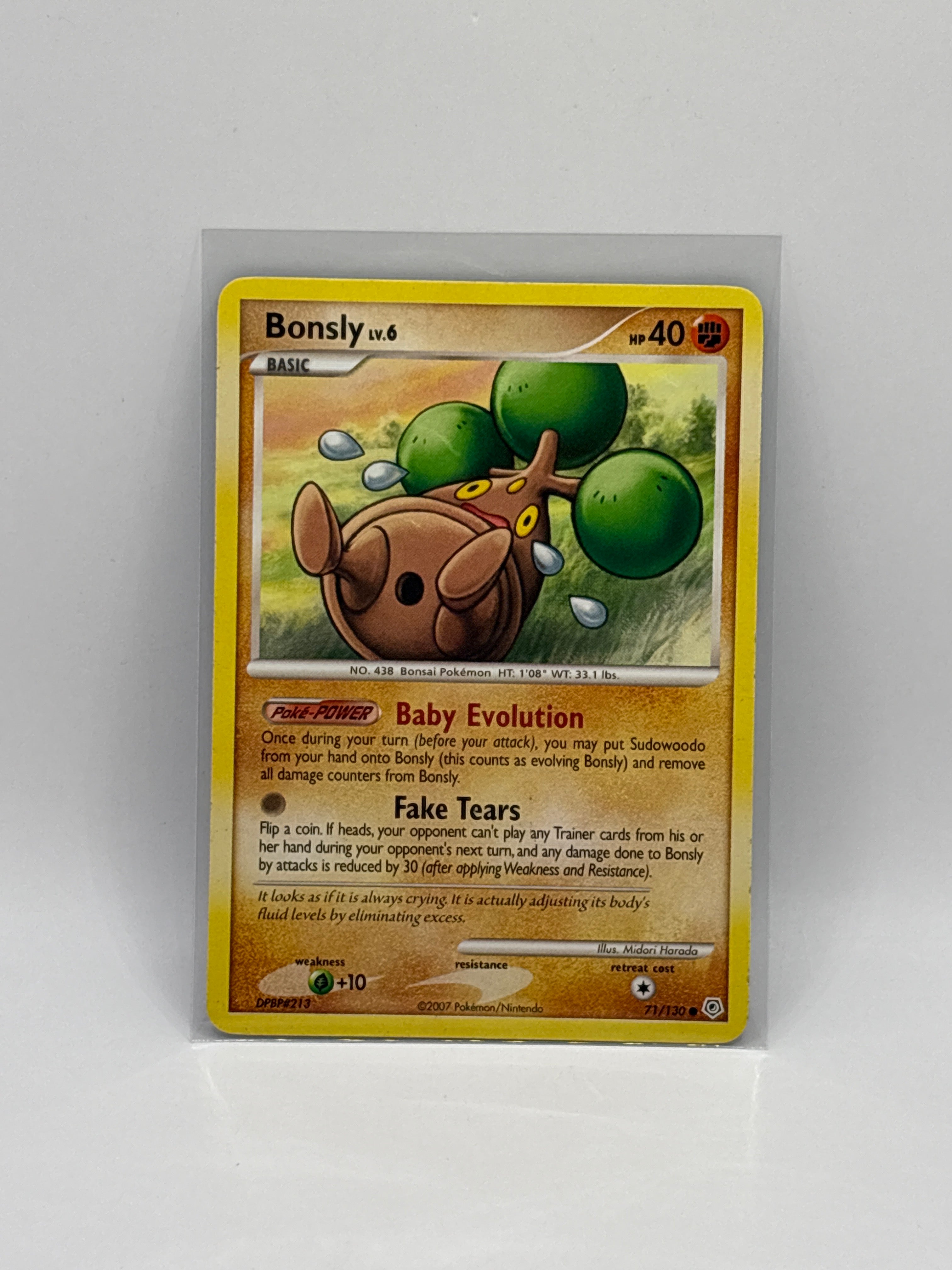 Pokémon Bonsly 71/130 Diamond & Pearl Regular Common 40 HP Basic English