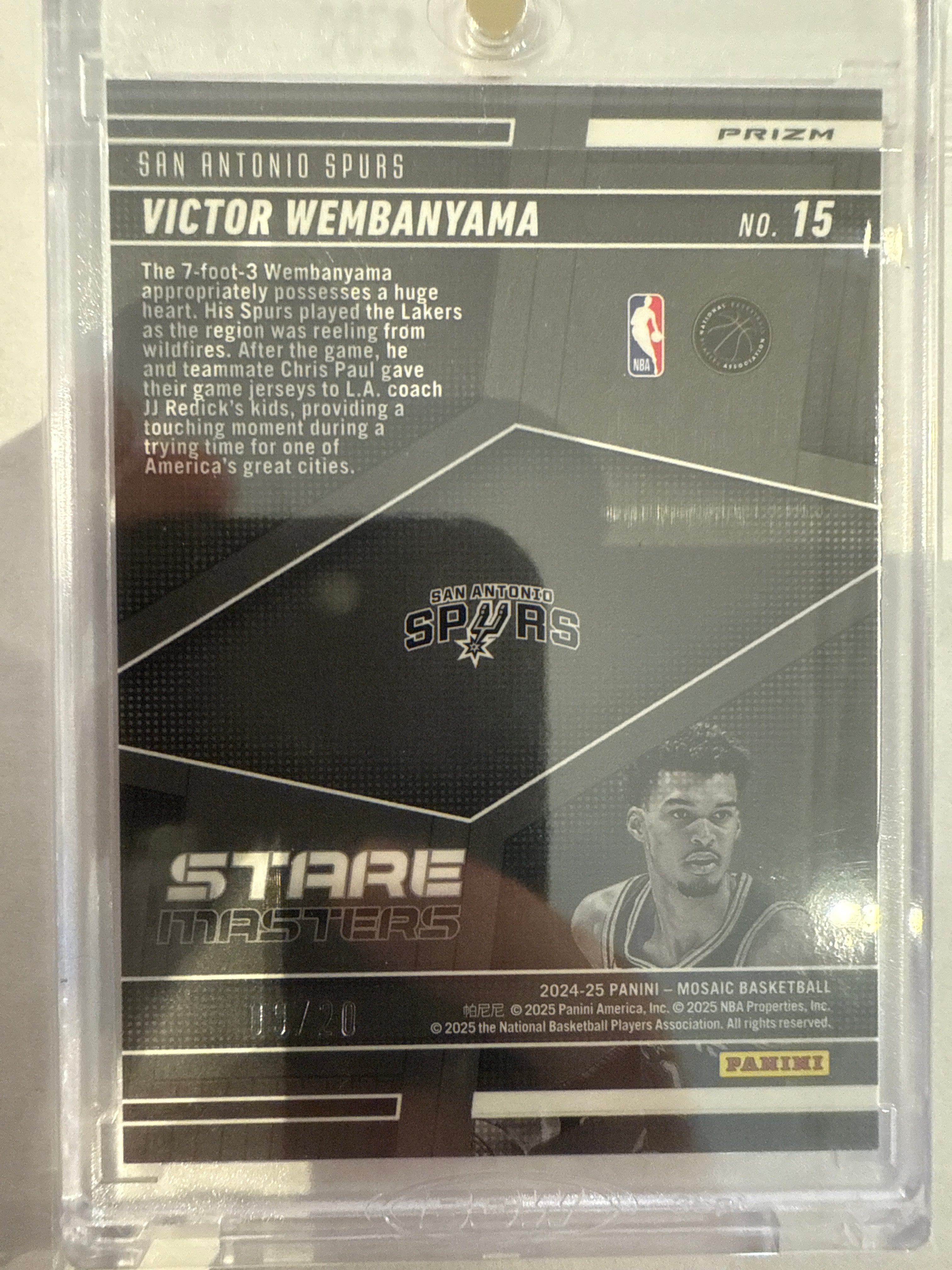 2024 Mosaic Victor Wembanyama Stare Masters Pink Disco 9/20