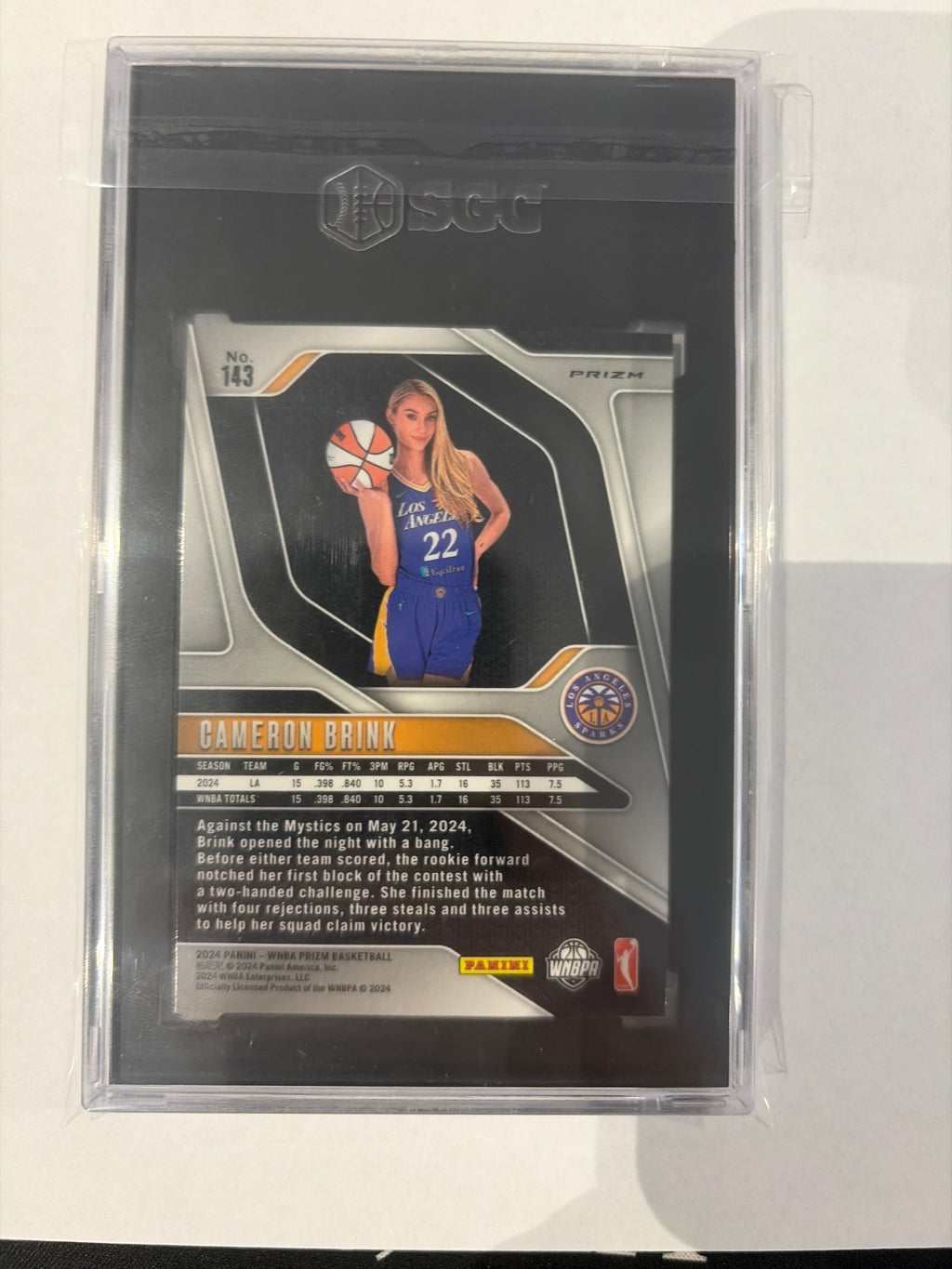 2024 Prizm WNBA Cameron Brink Ice Prizm SGC 8