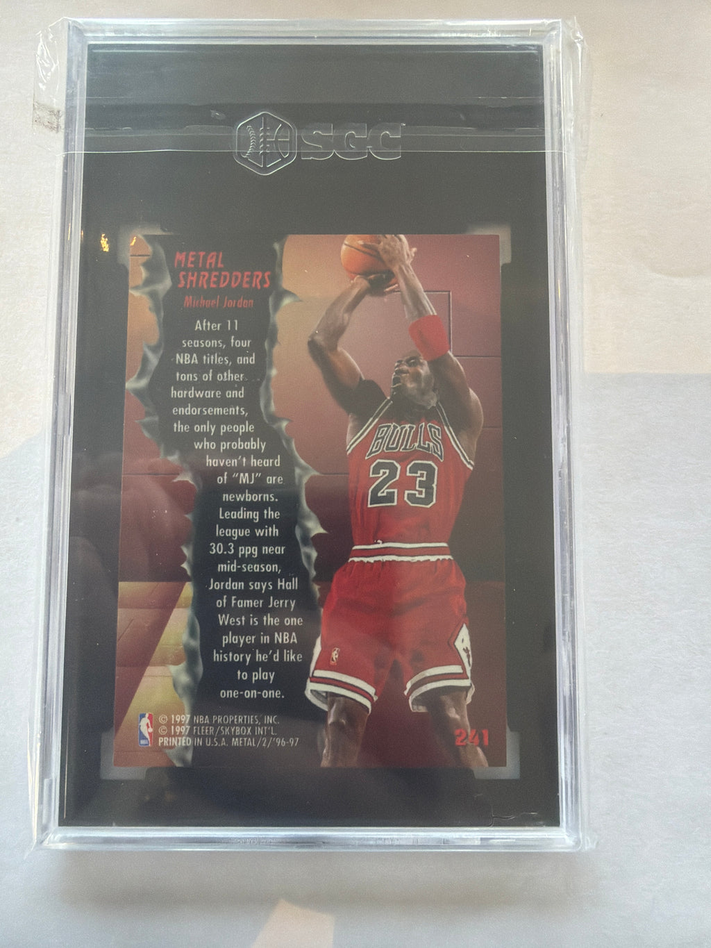 1996-97 fleer metal Michael Jordan metal shredders SGC 8