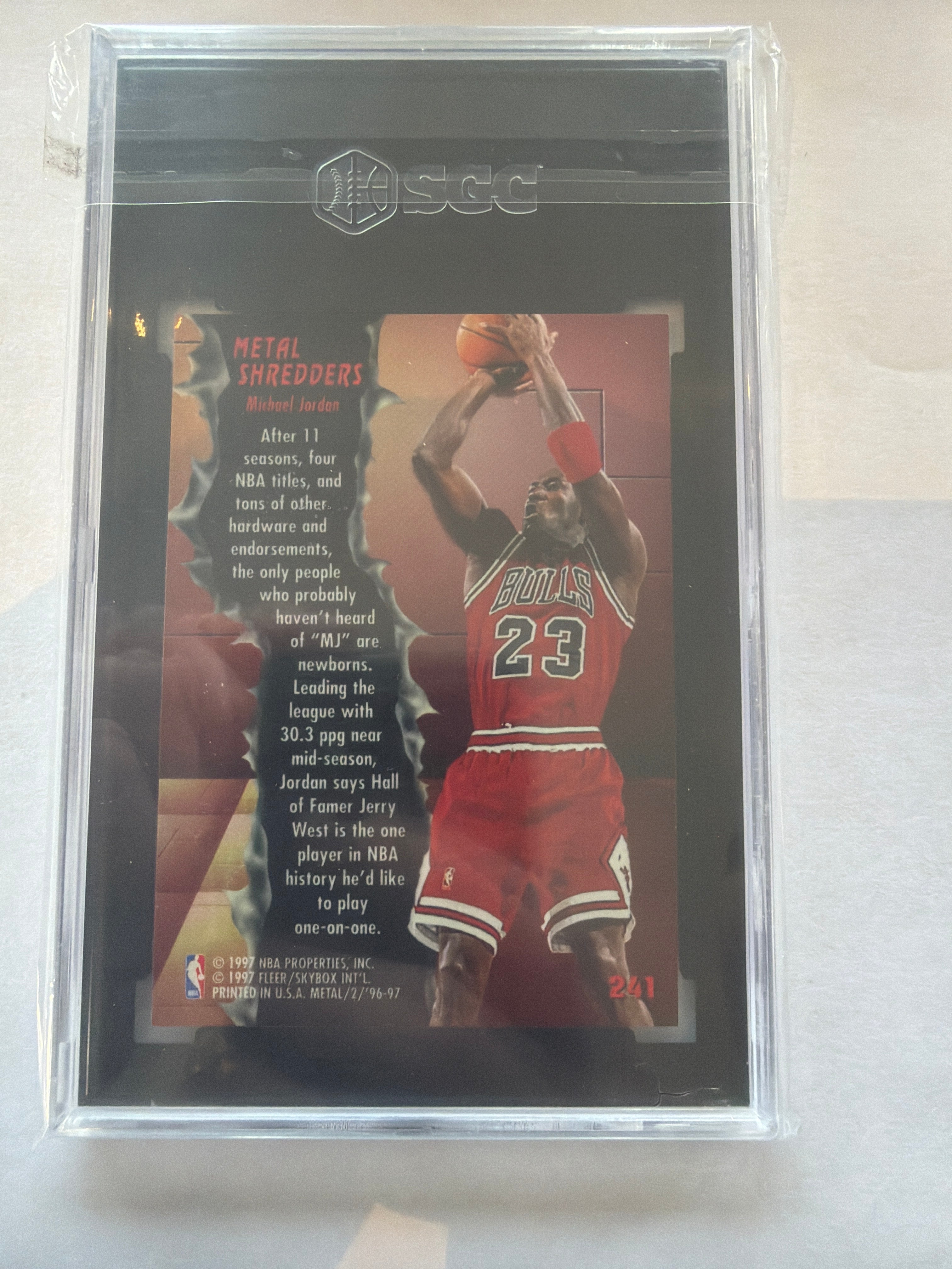 1996-97 fleer metal Michael Jordan metal shredders SGC 8