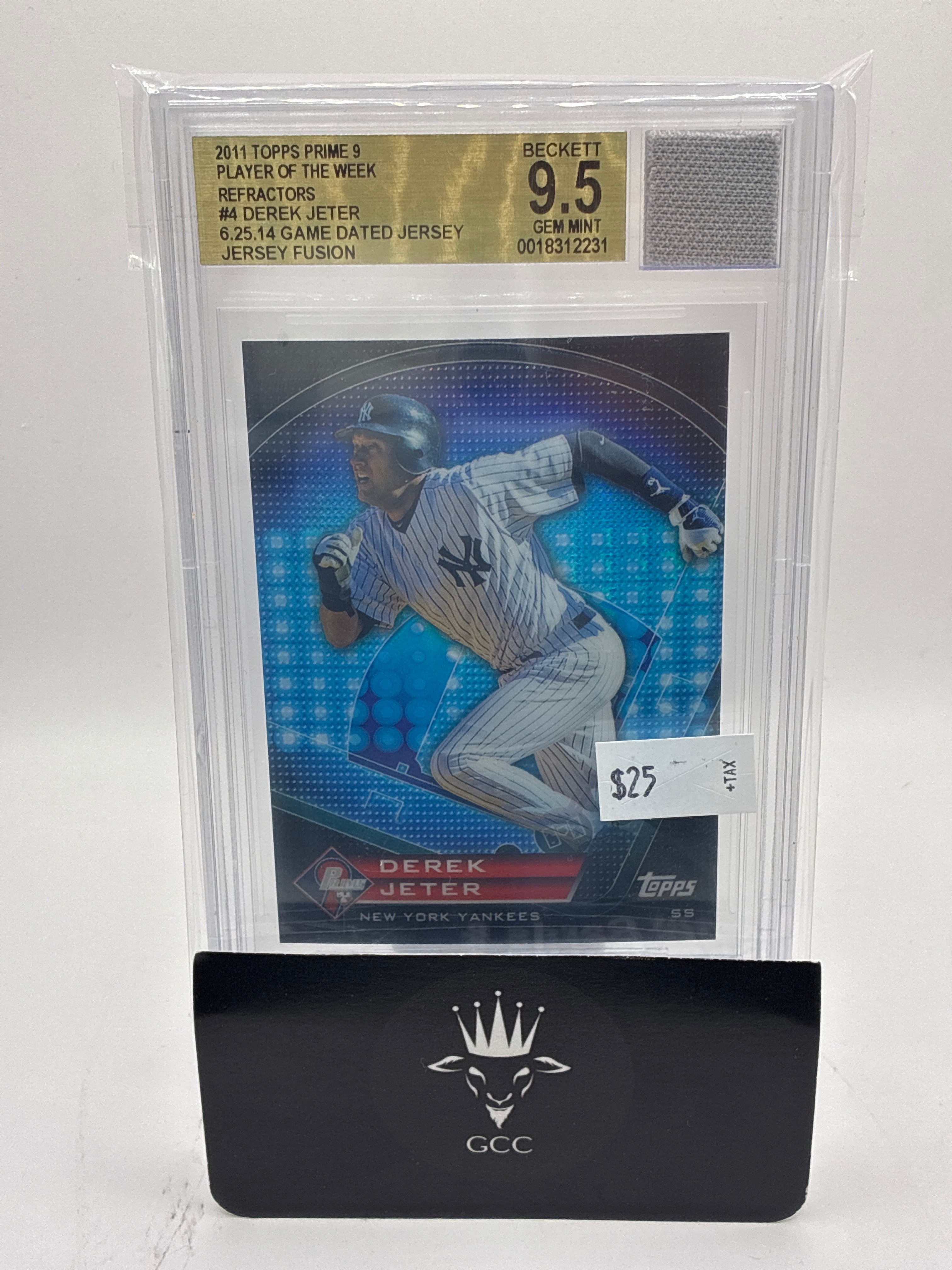 2011 Topps Prize Prime 9 Refractor Derek Jeter Beckett 9.5