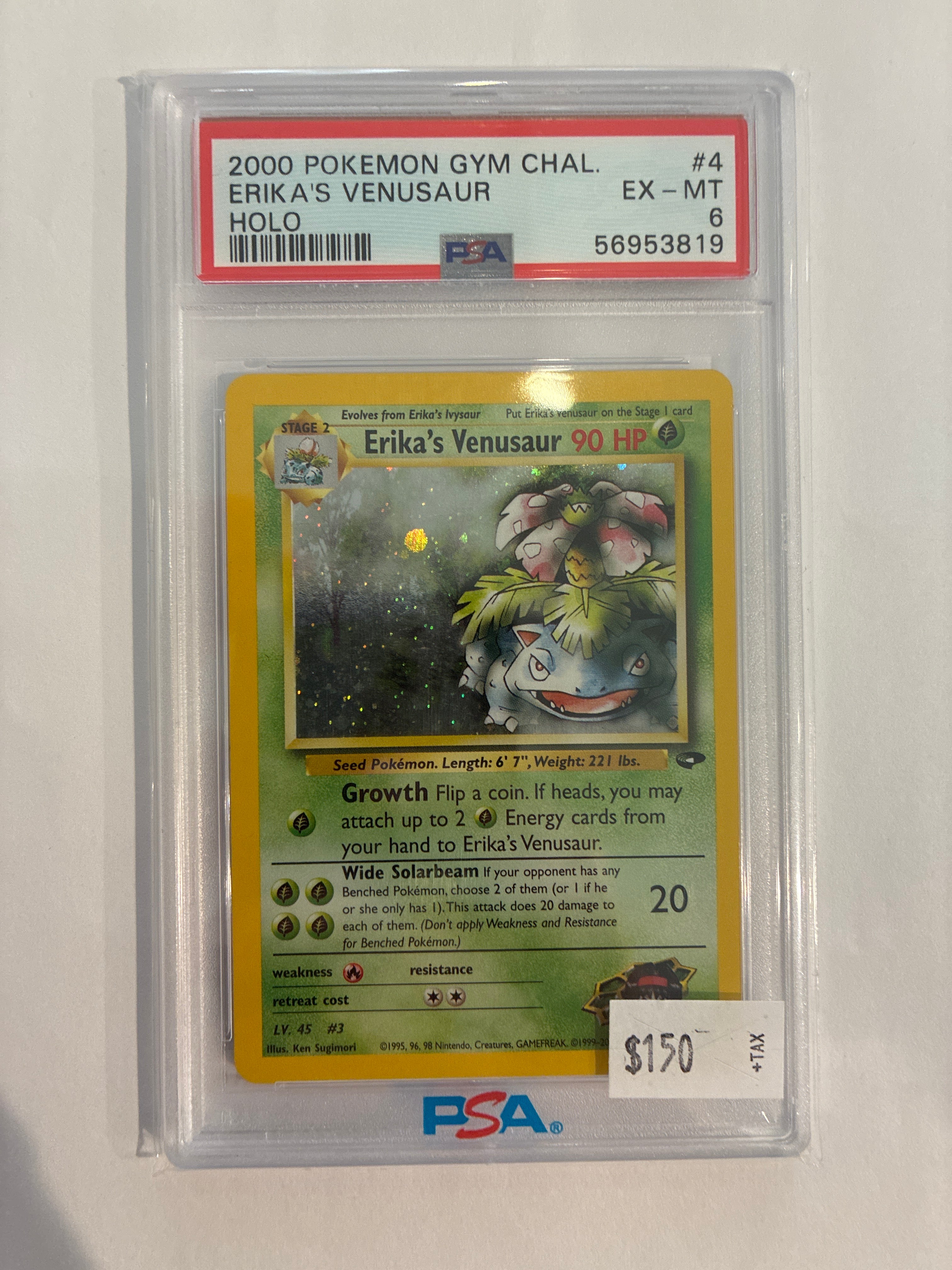 Erika’s Venesaur 4/132 Gym Challenge Holo PSA 6