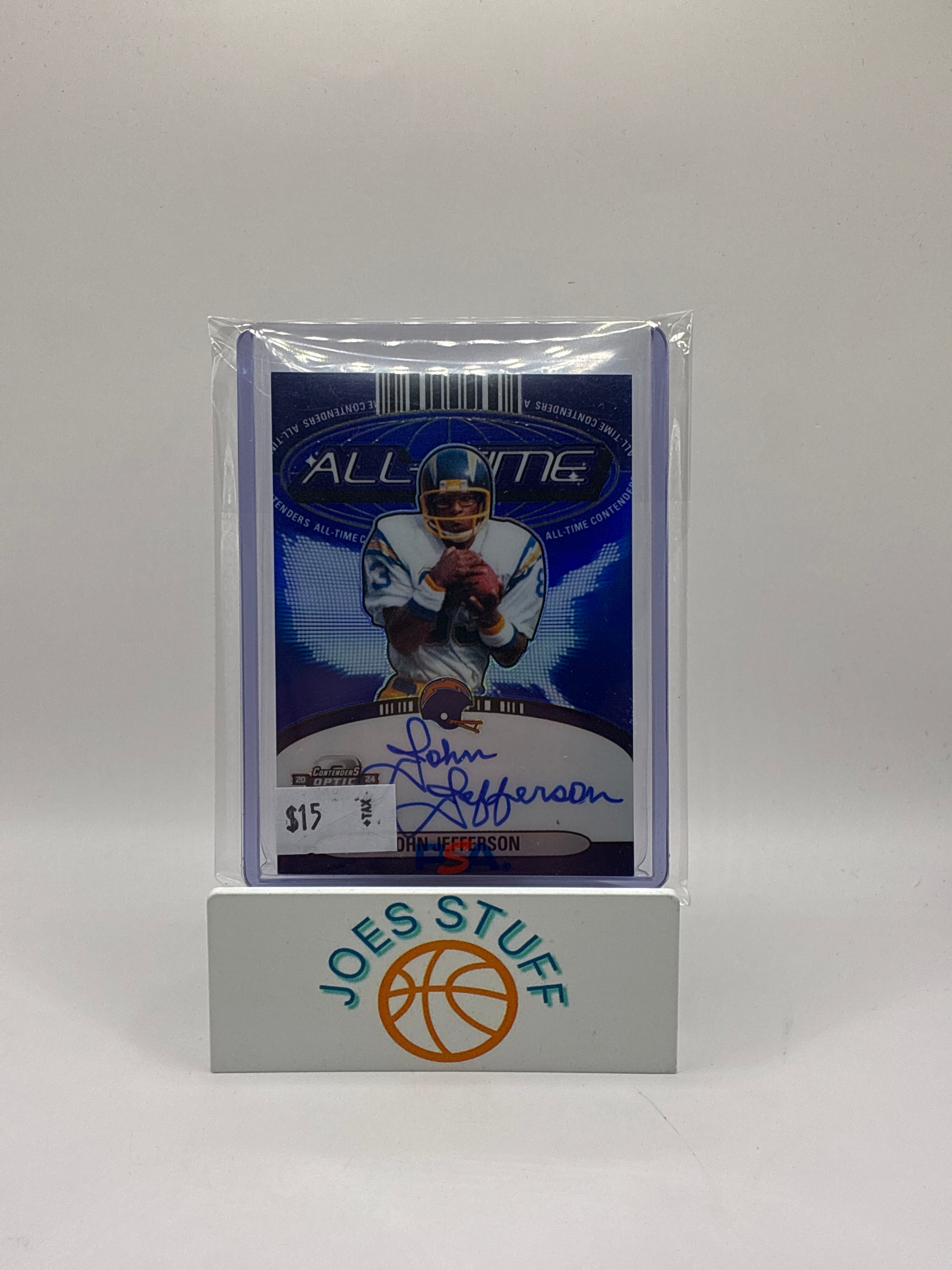 2024 Panini Contenders Optic All Time John Jefferson Blue Autograph 37/50