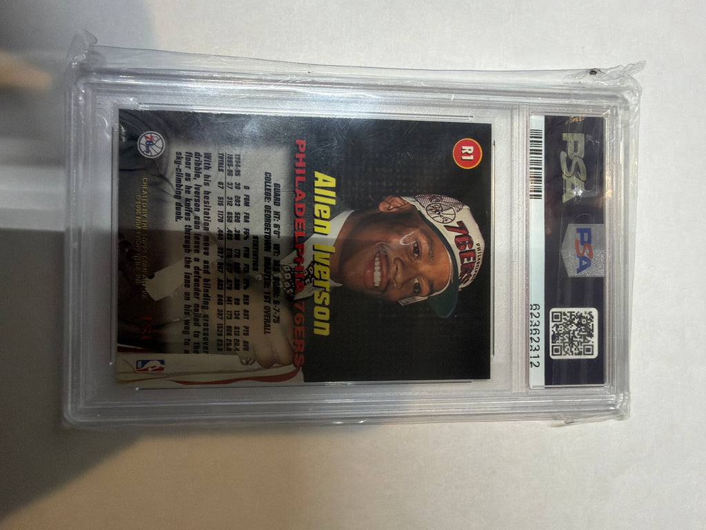 1996 stadium club Allen iverson rookies 1 PSA9