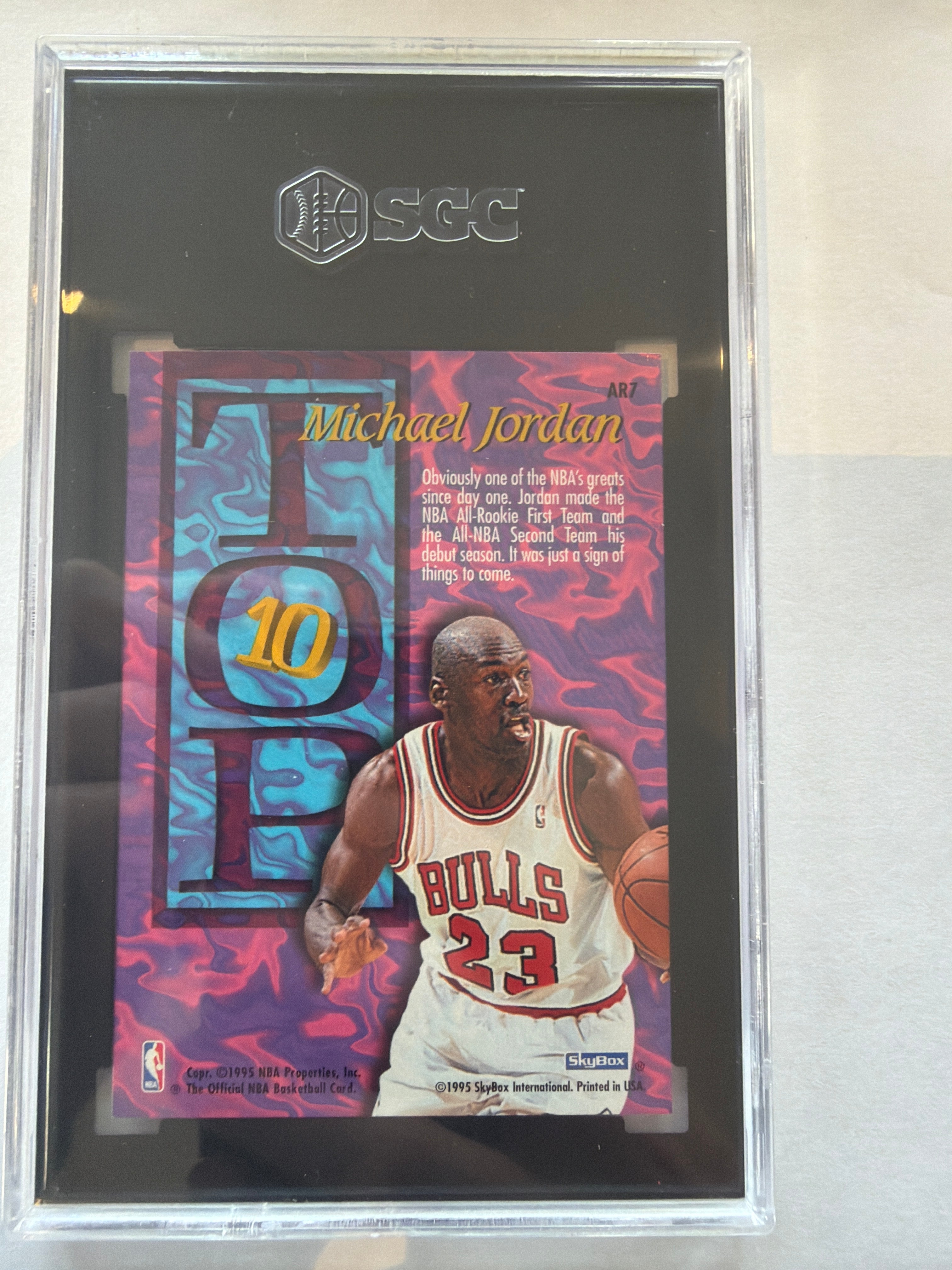 1995/96 NBA hoops AR7 Michael Jordan top 10 SGC 9