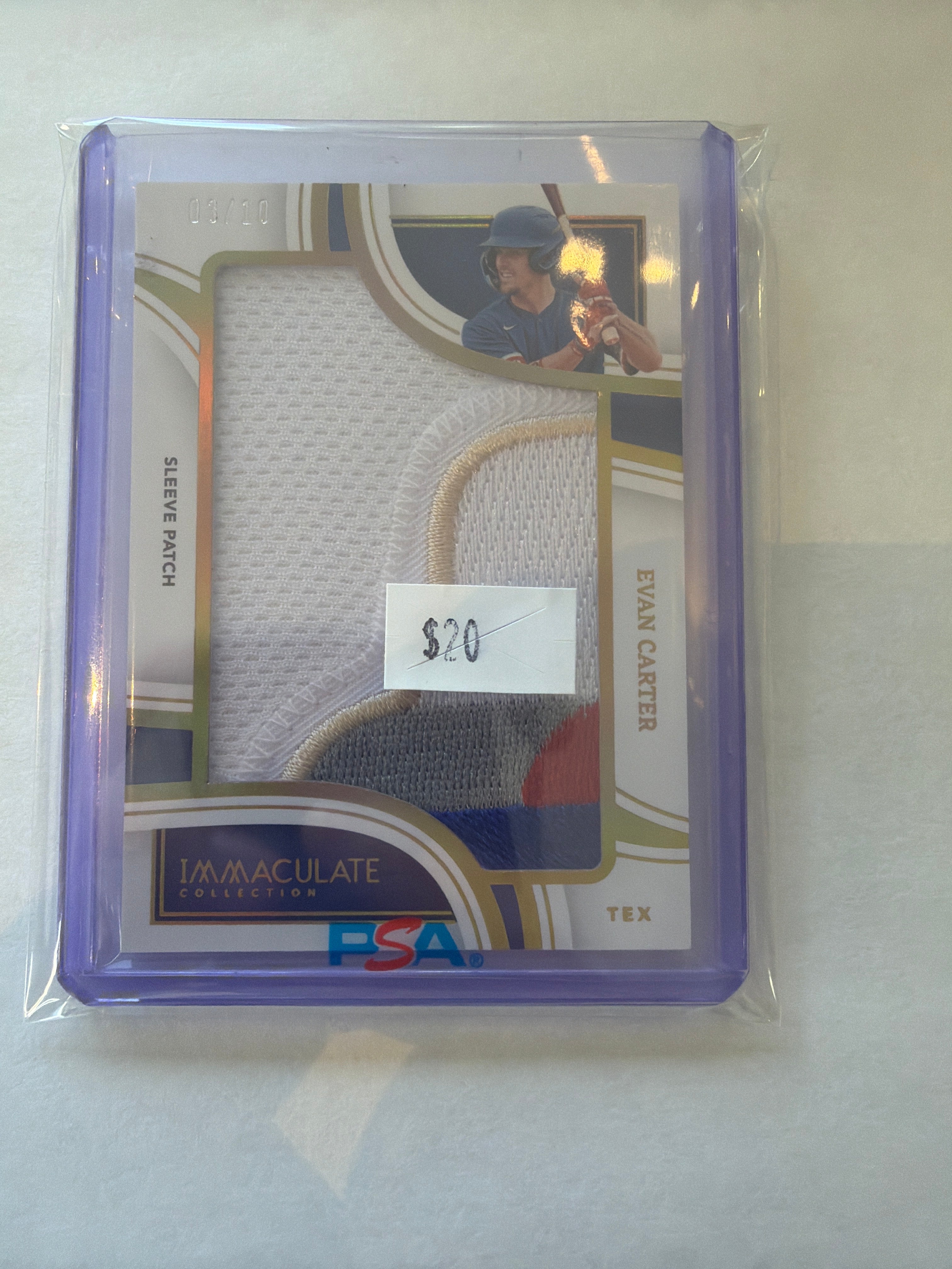 2023 immaculate Evan Carter patch 3/10
