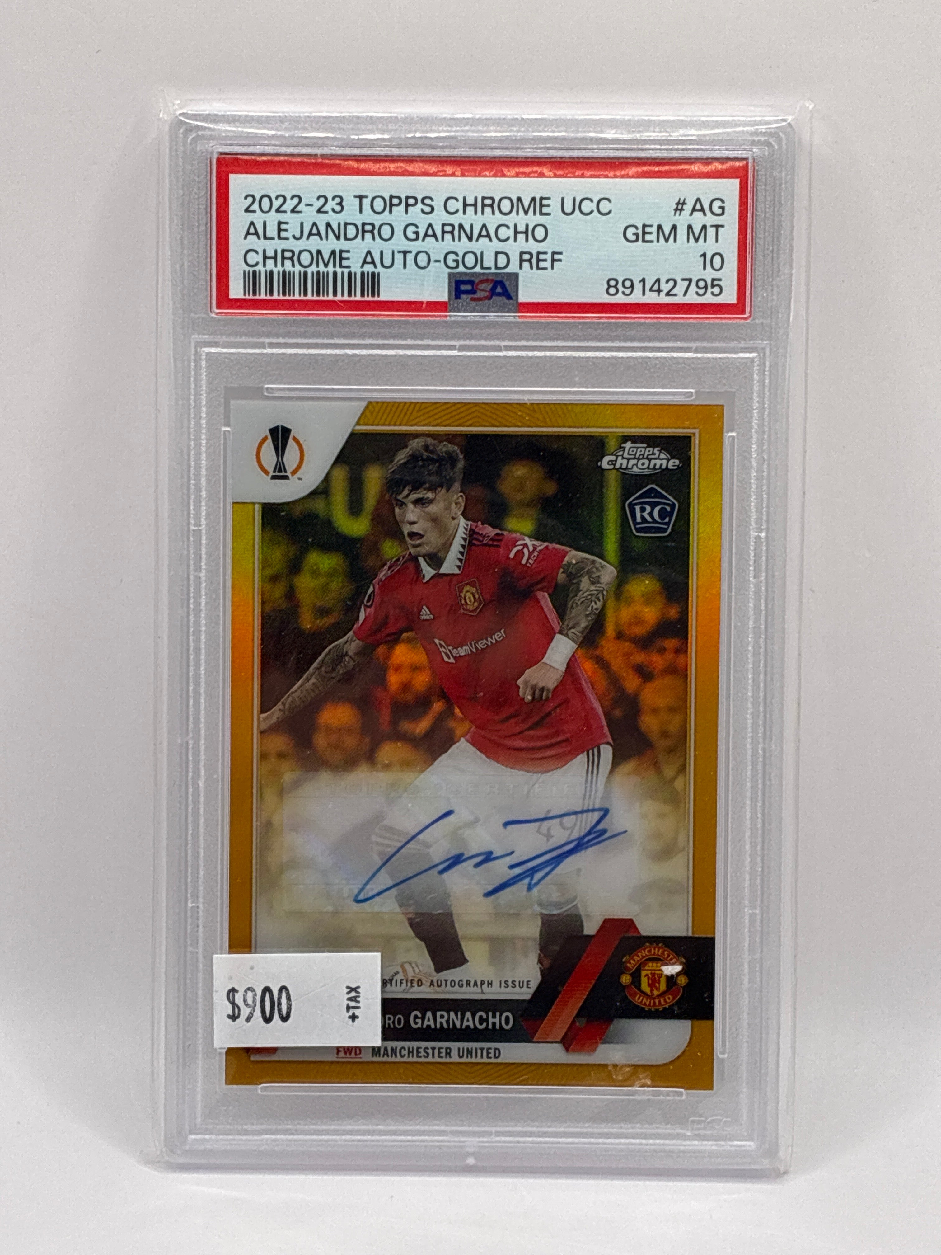 2023 Topps Chrome UCC Alejandro Garnacho Gold Autograph 02/50 PSA 10