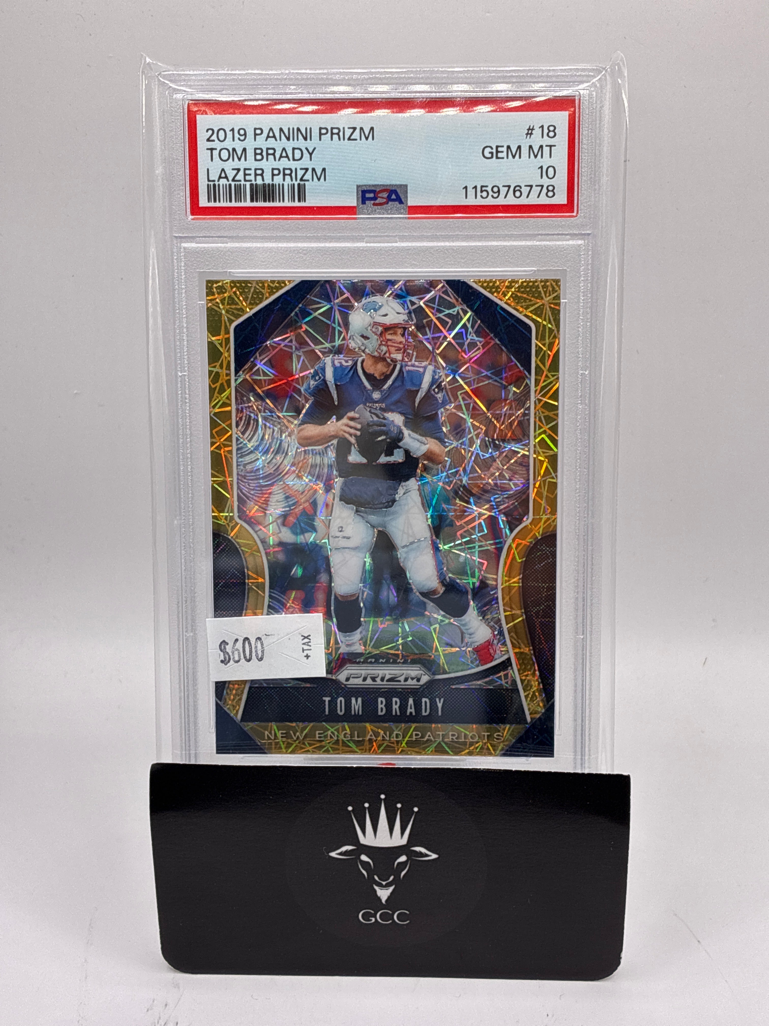 2019 Panini Prizm Tom Brady Gold Lazer Prizm PSA 10