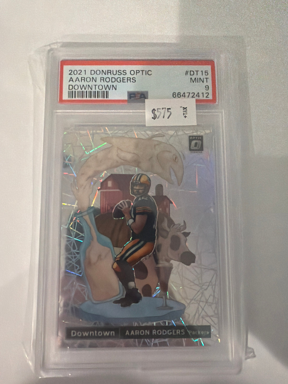 2021 Donruss Optic Aaron Rodgers Downtown PSA 9