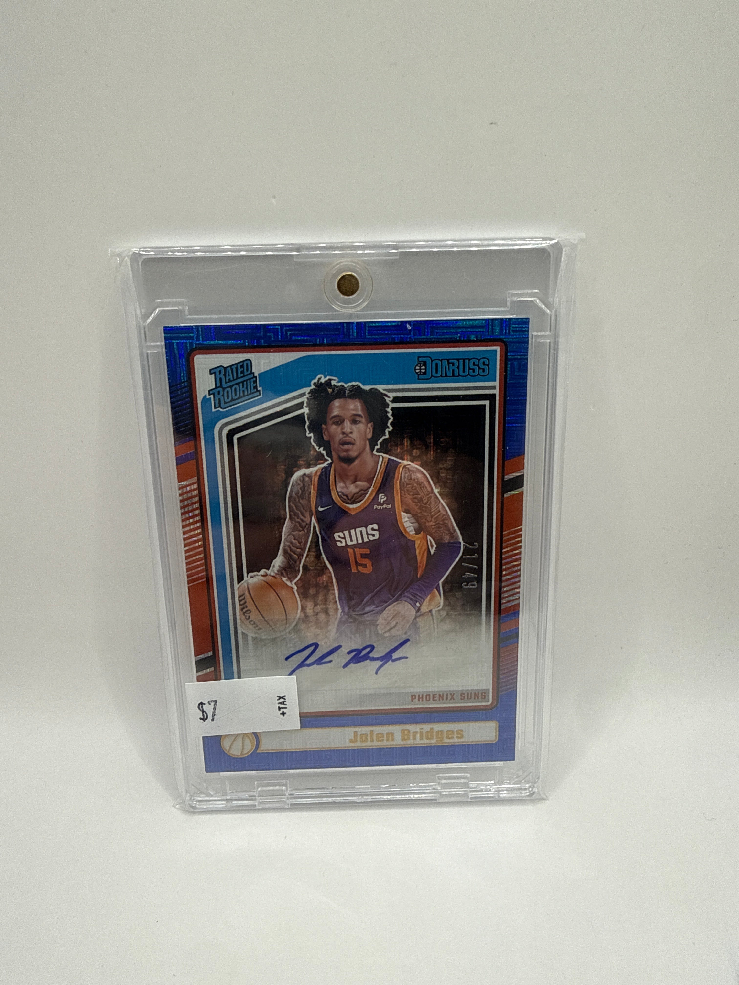 2025 DonRuss Jalen Bridges Rated Rookie Blue Mojo Autograph 21/49