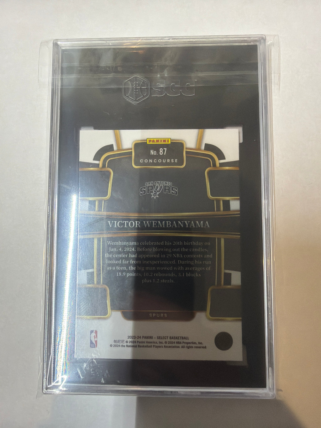 2023/24 panini select Victor Wembanyama blue retail SGC 10