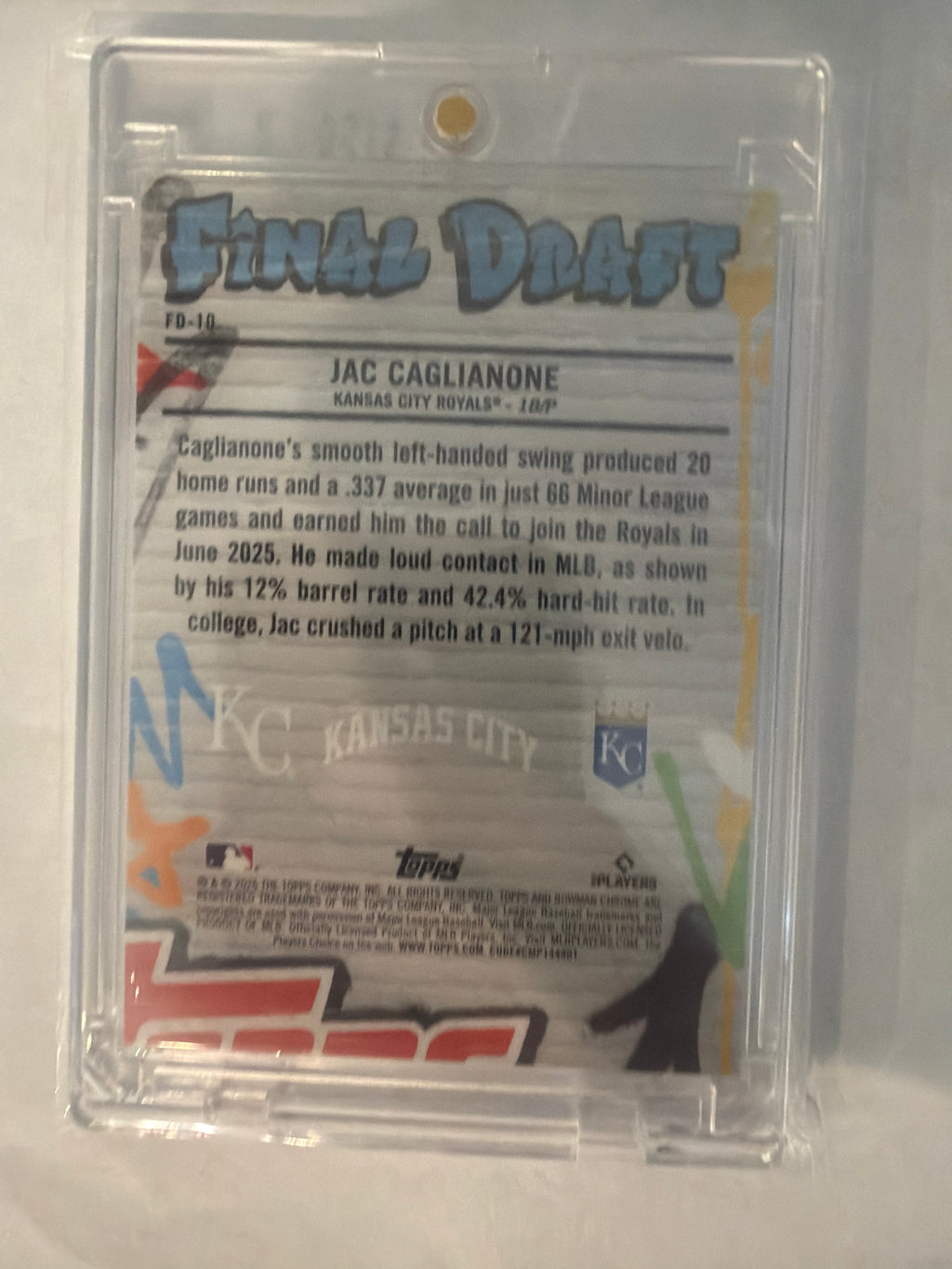 2026 Topps chrome final draft Jac Caglianone