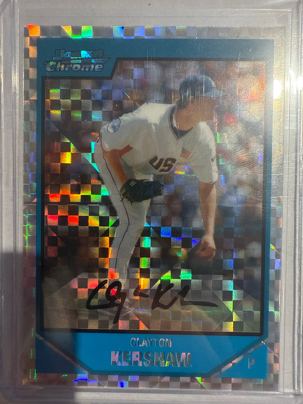 2007 Bowman chrome Clayton, Kershaw xfractor 45/299
