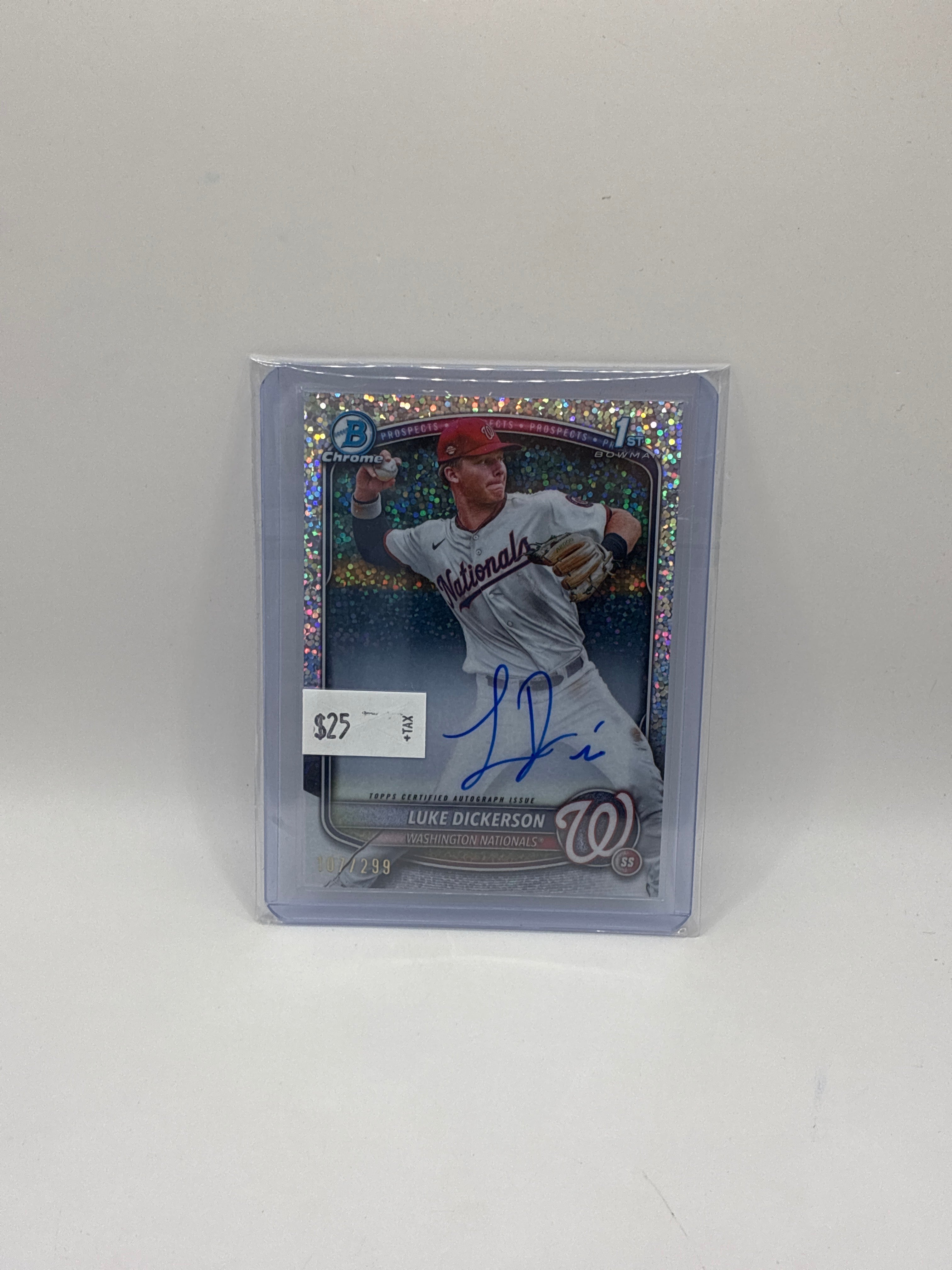 2025 Bowman Chrome Prospect Auto Luke Dickerson Speckle Refractor 107/299