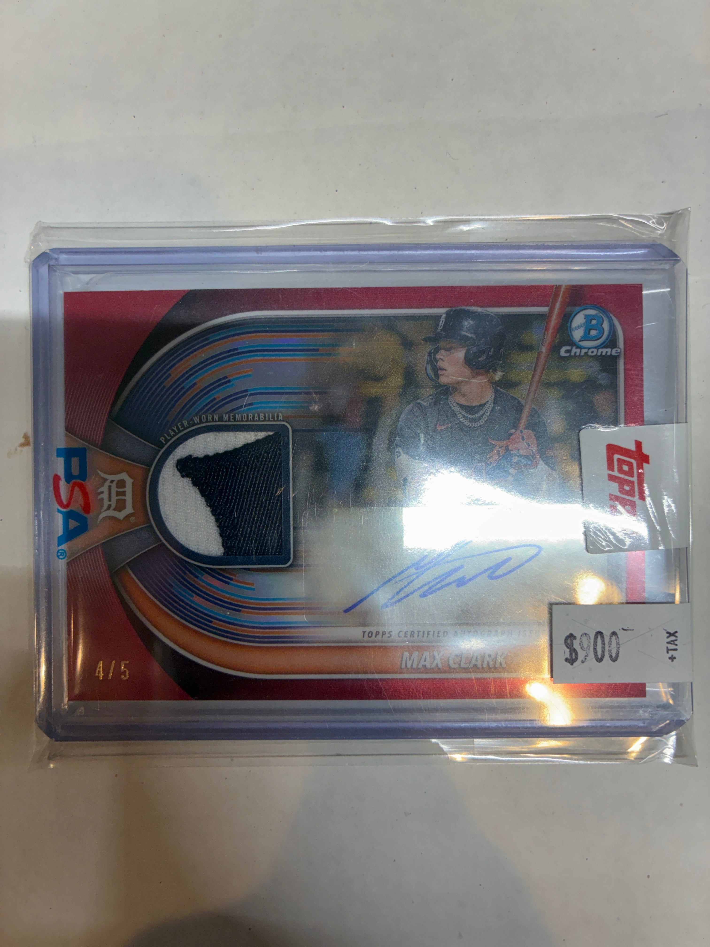 2025 Bowman Chrome Auto Relics Max Clark Red Refractor 4/5