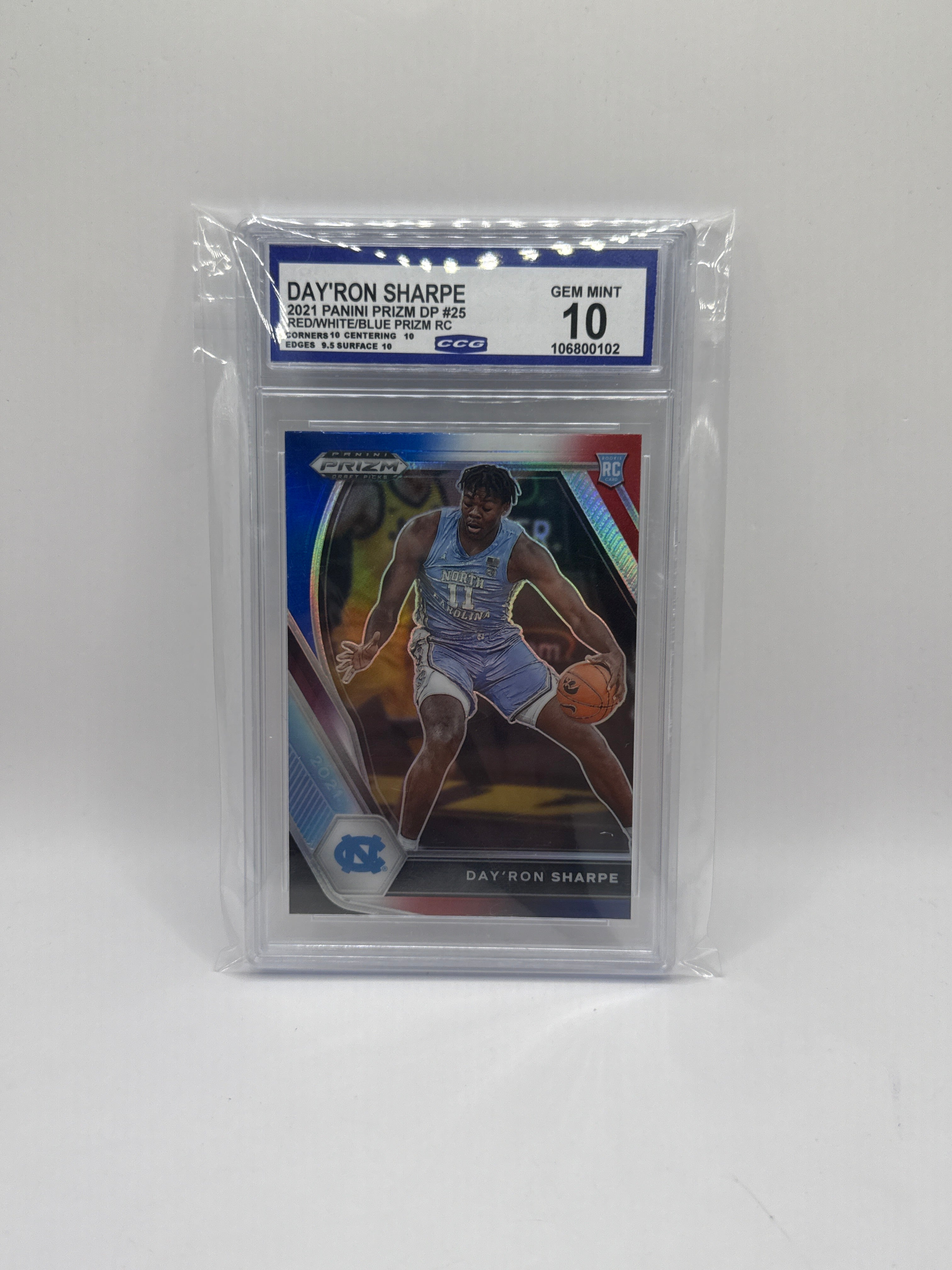 2021 Prizm DP Day’ron Sharpe RWB CCG 10