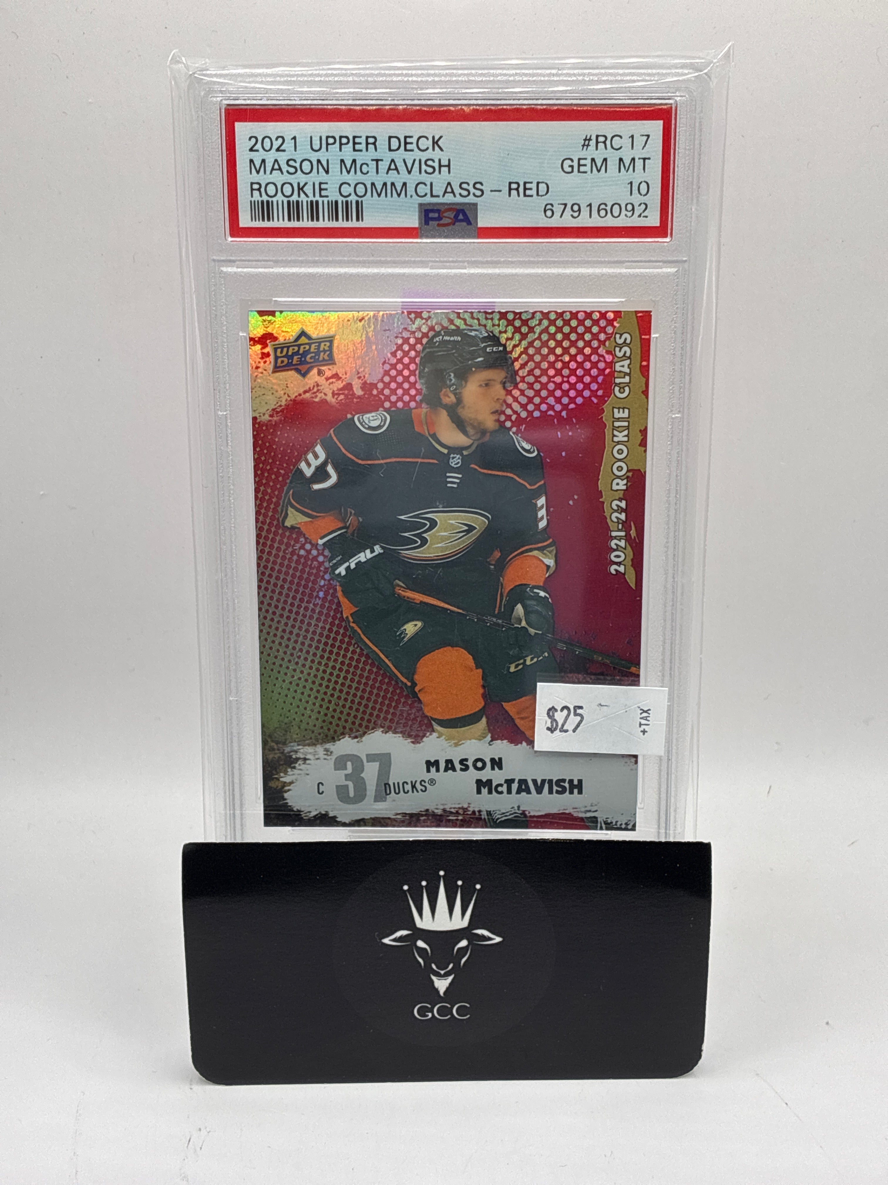 2021-22 Upper Deck Series 2 Rookie Commemorative Class Mason McTavish PSA 10