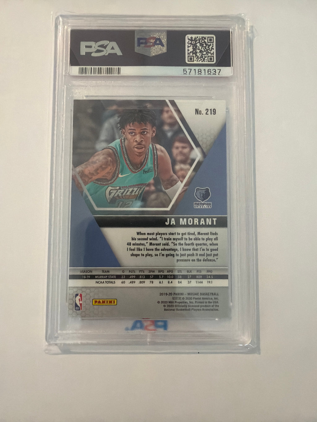 2019 mosaic Ja Morant PSA10