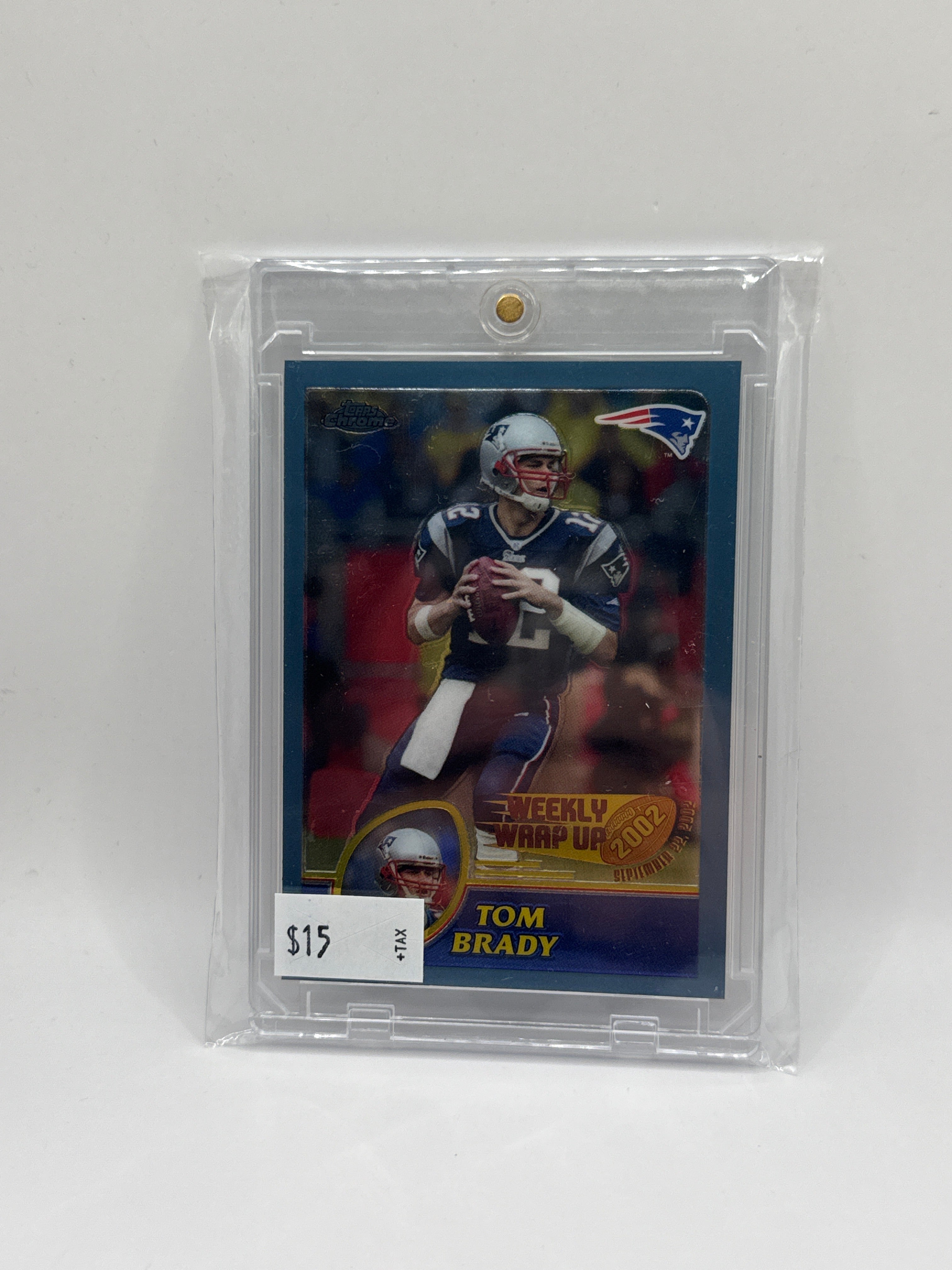 2003 Topps Chrome Tom Brady Weekly Wrap-up Blue Border