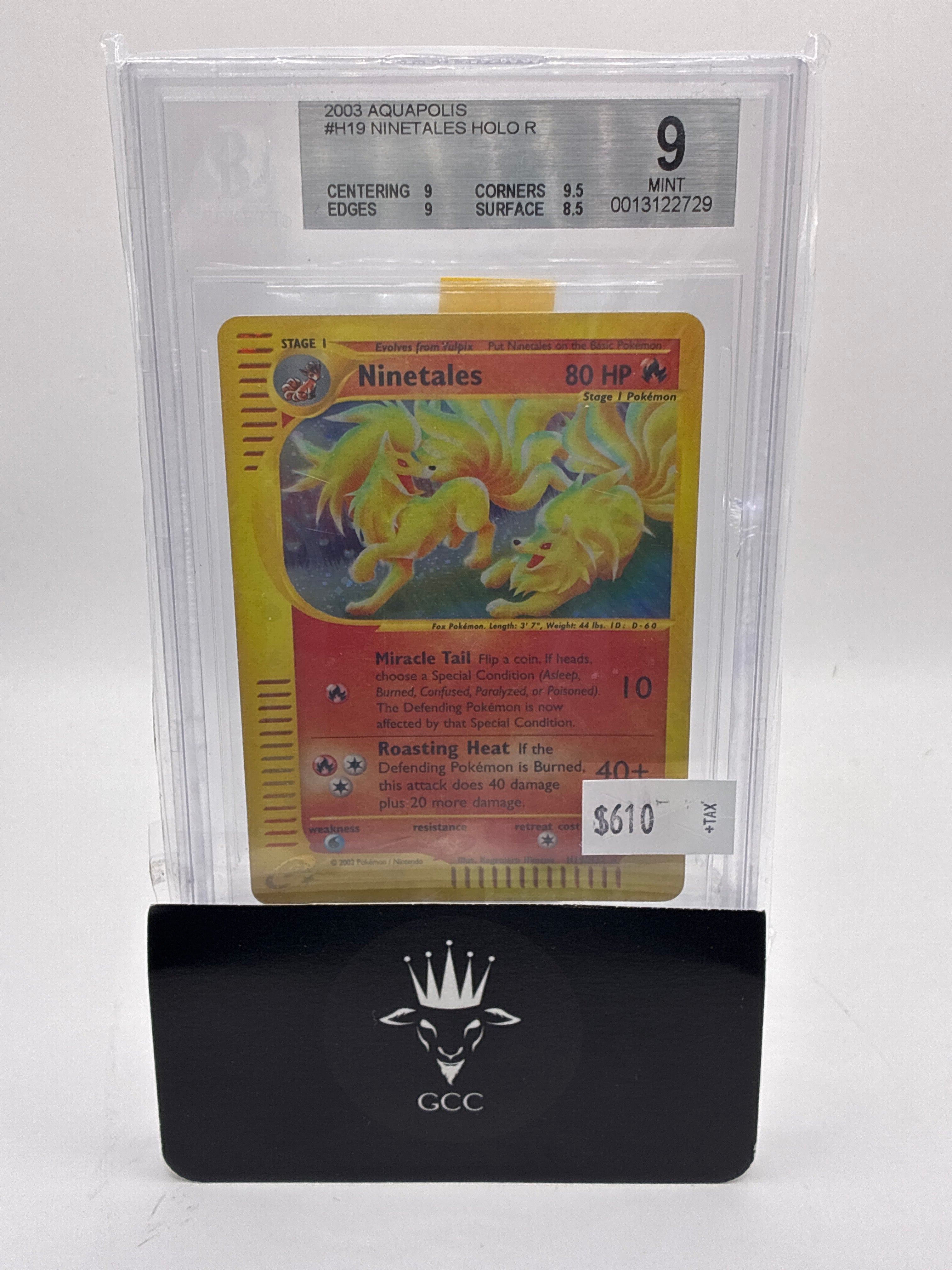 Ninetales H19/H32 Aquapolis Holo Beckett 9