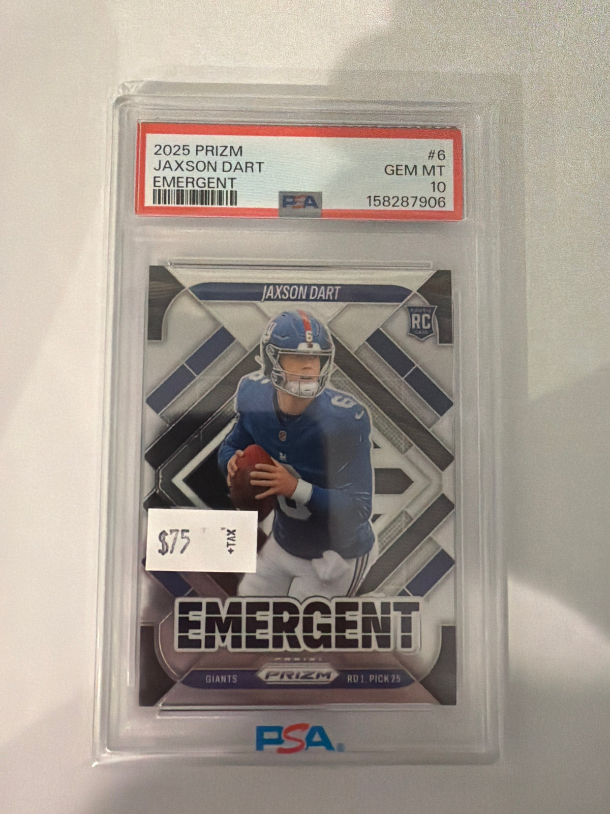 2025 Prizm Jaxson Dart Emergent PSA 10