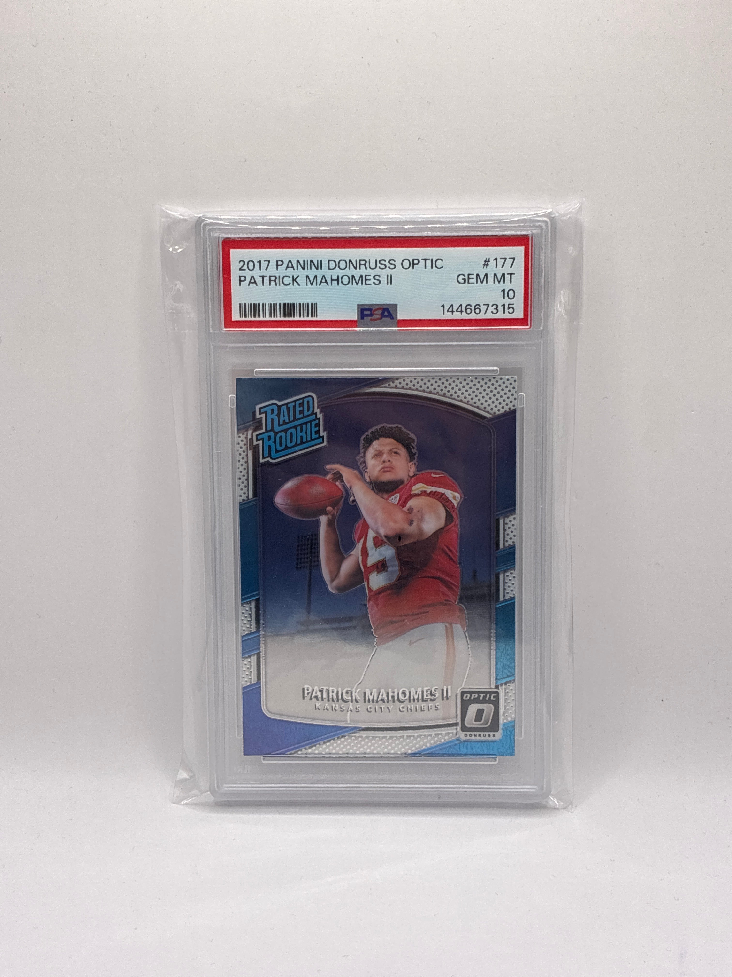 2017 Donruss Optic Rated Rookie Patrick Mahomes II PSA 10