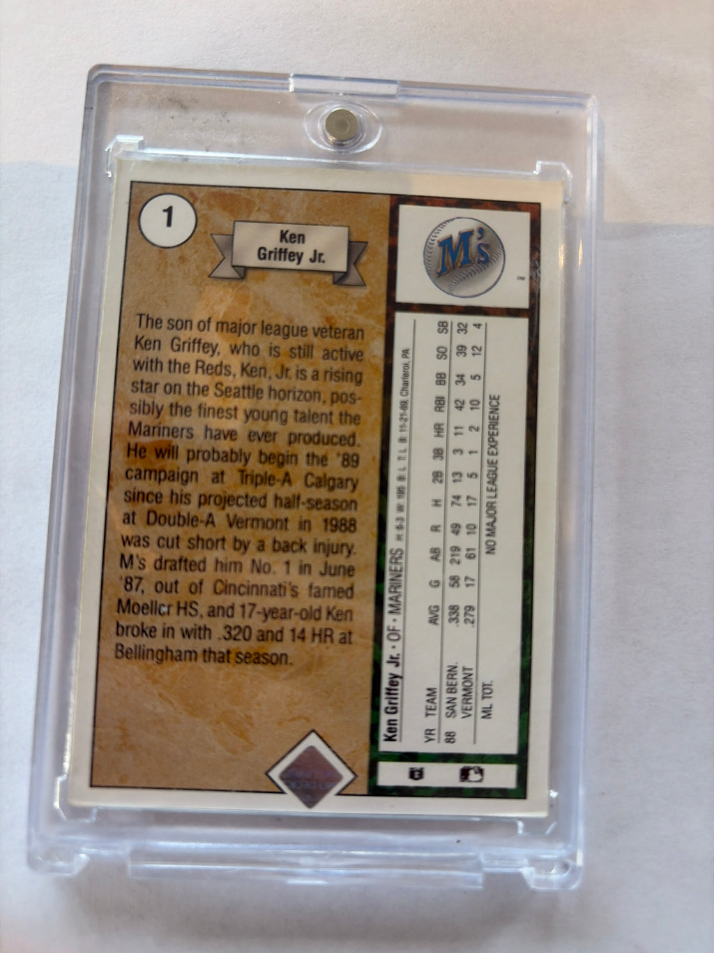 1989 Upper deck Ken Griffey Jr rookie