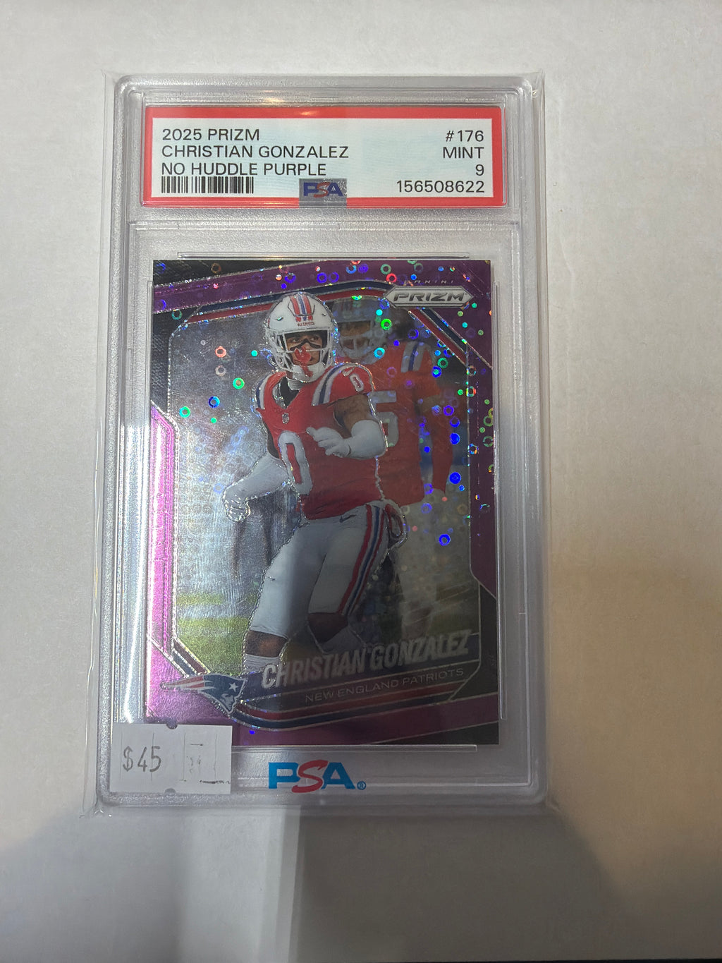 2025 Prizm Christian Gonzalez no huddle purple PSA9