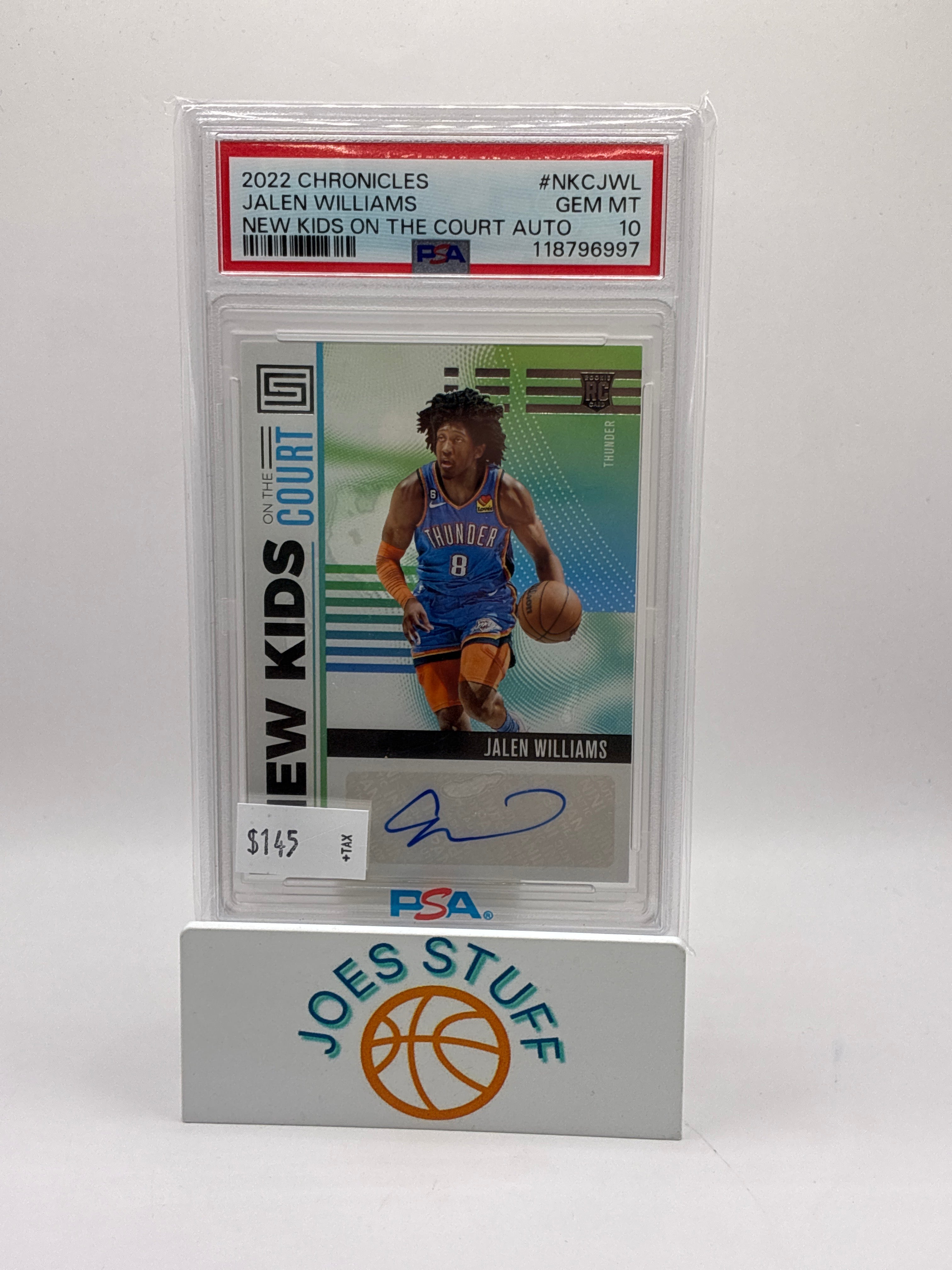 2023 Panini Chronicles New Kids on the Court Autographs Jalen Williams PSA 10