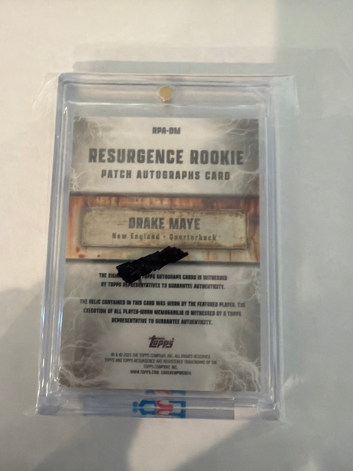 2025 Topps resurgence rookie ￼Drake Maye auto