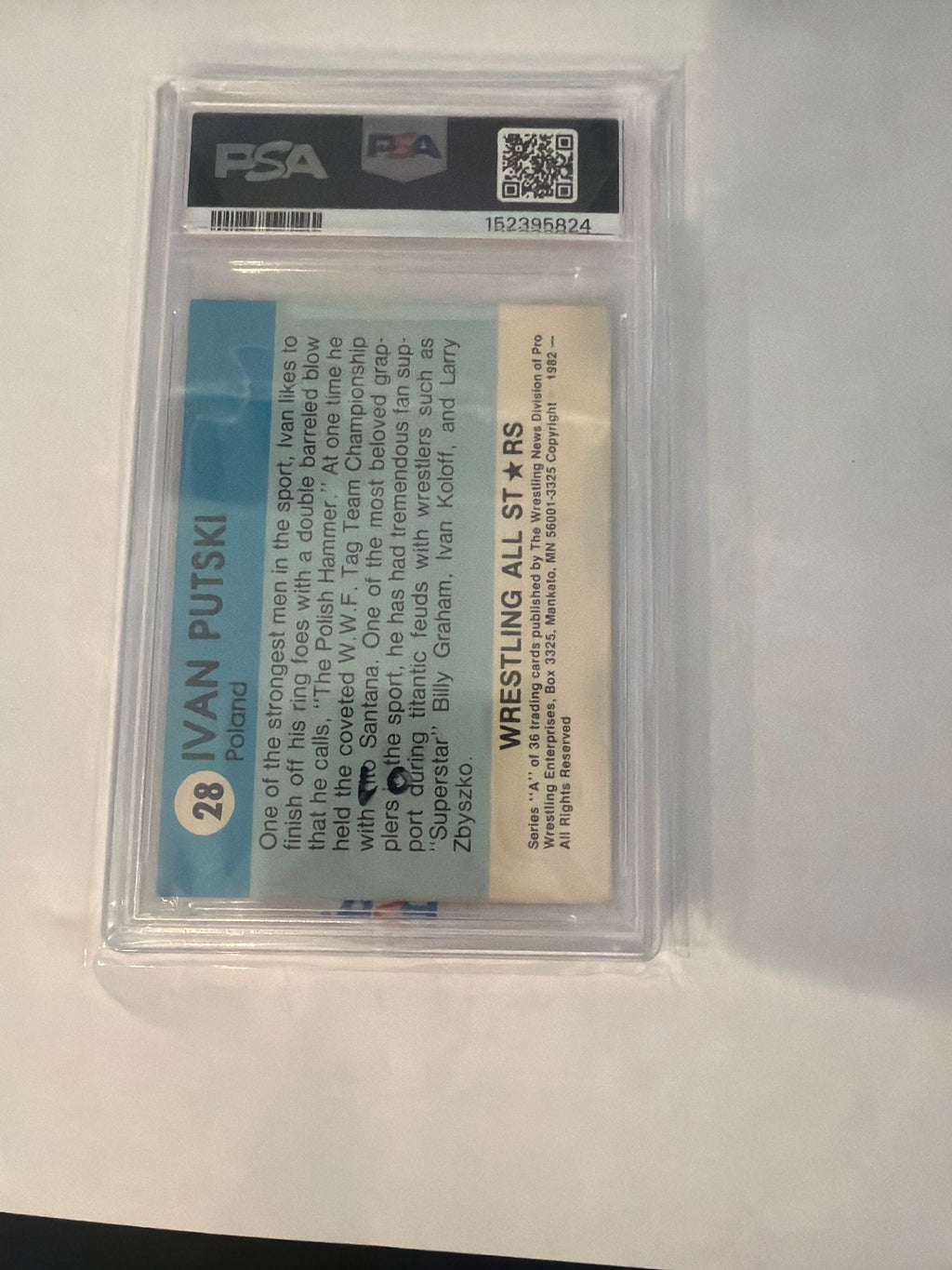 1982 wrestling Ivan putski all stars series A PSA5