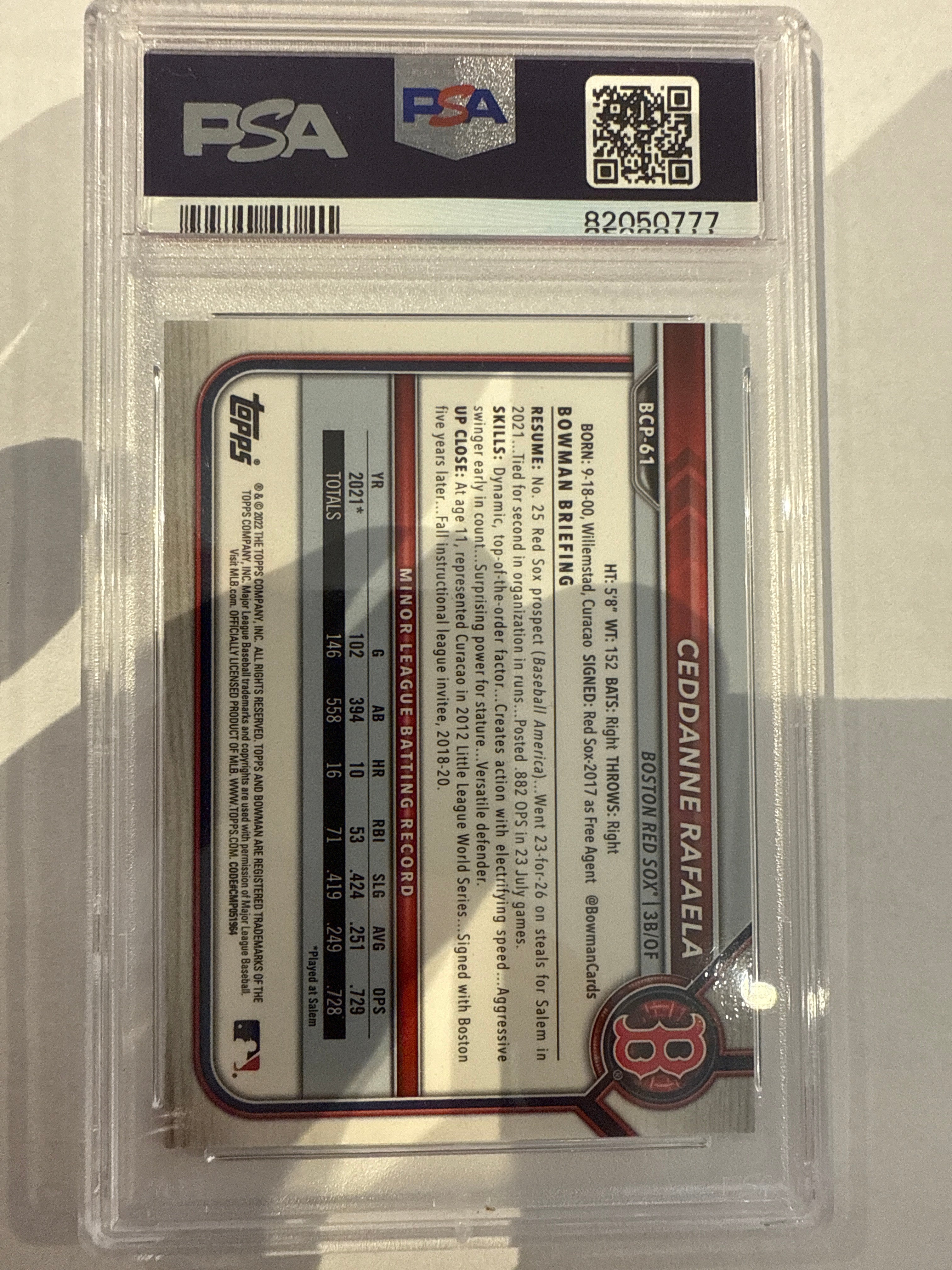 2022 Bowman Chrome Ceddanne Rafaela Purple 25/25