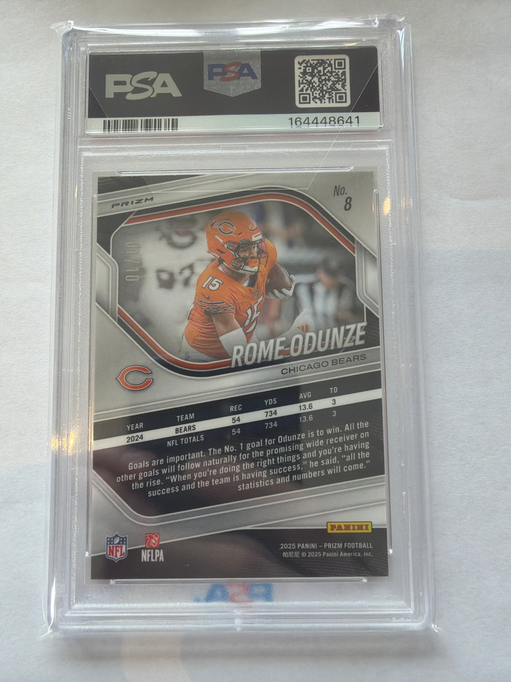 2025 Prizm Rome Odunze gold Shimmer PSA10