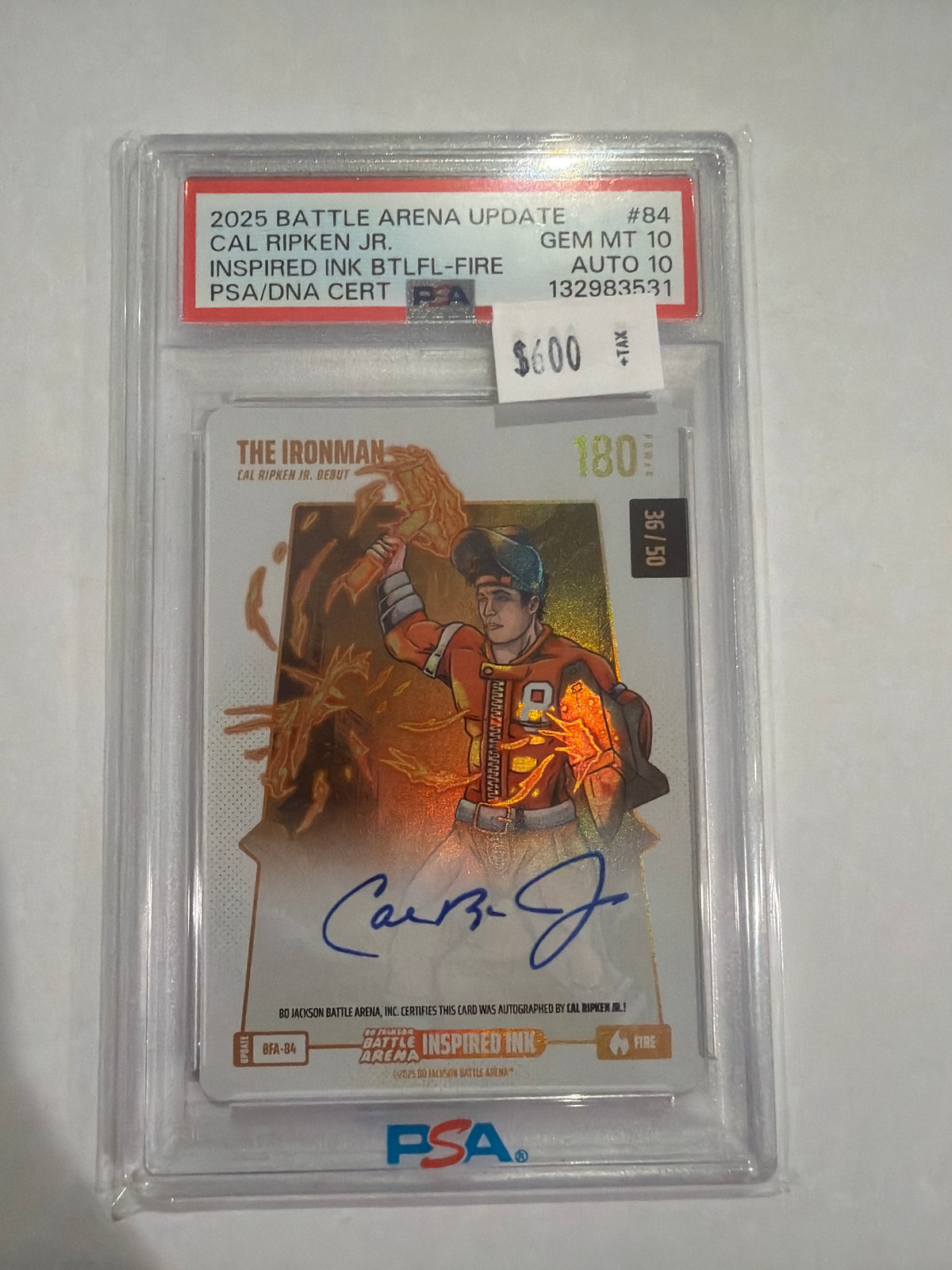 2025 Battle Arena Update Autograph Cal Ripken Jr PSA 10/10