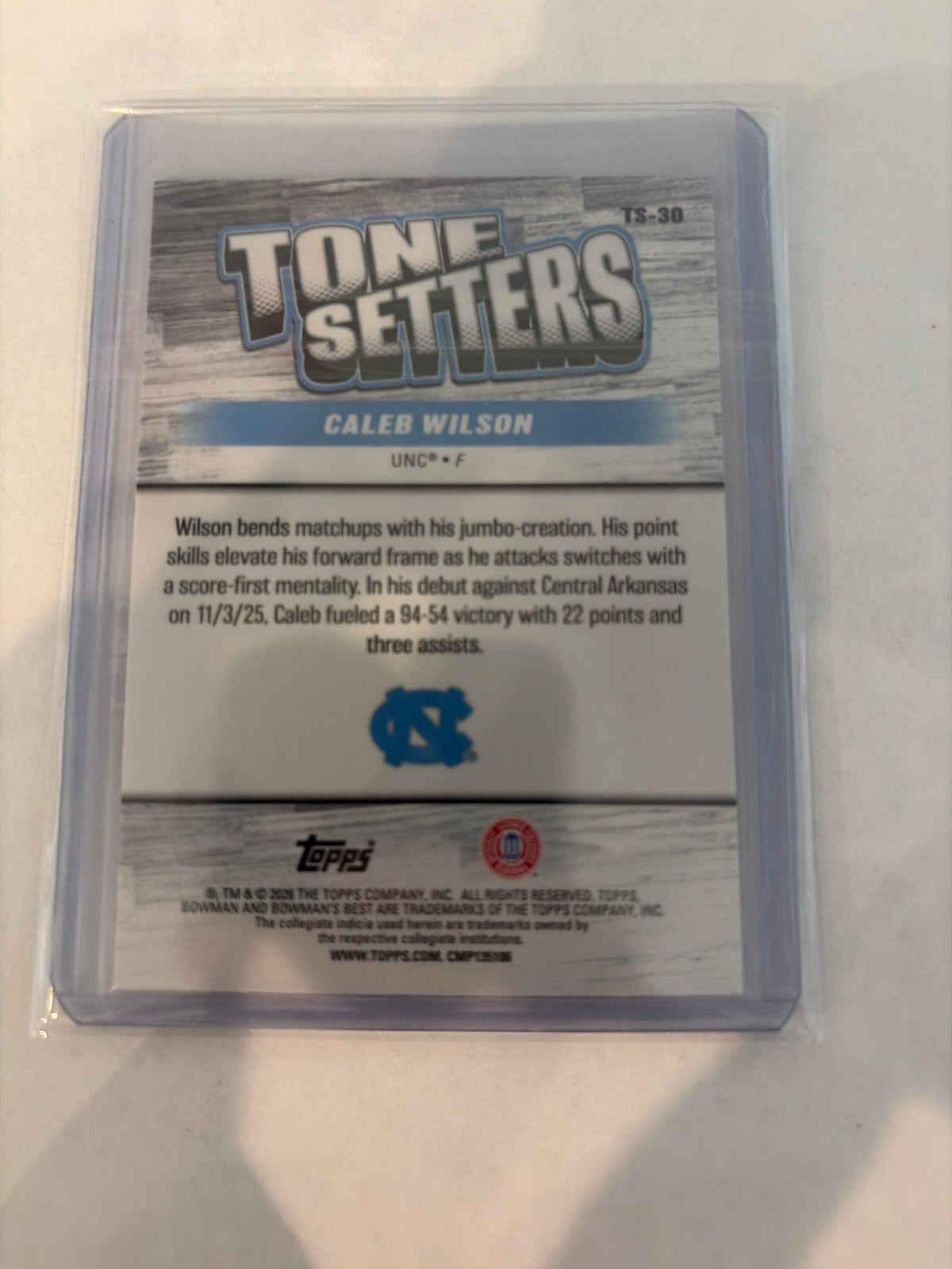 2026 tone settlers Caleb Wilson 5/99 ￼