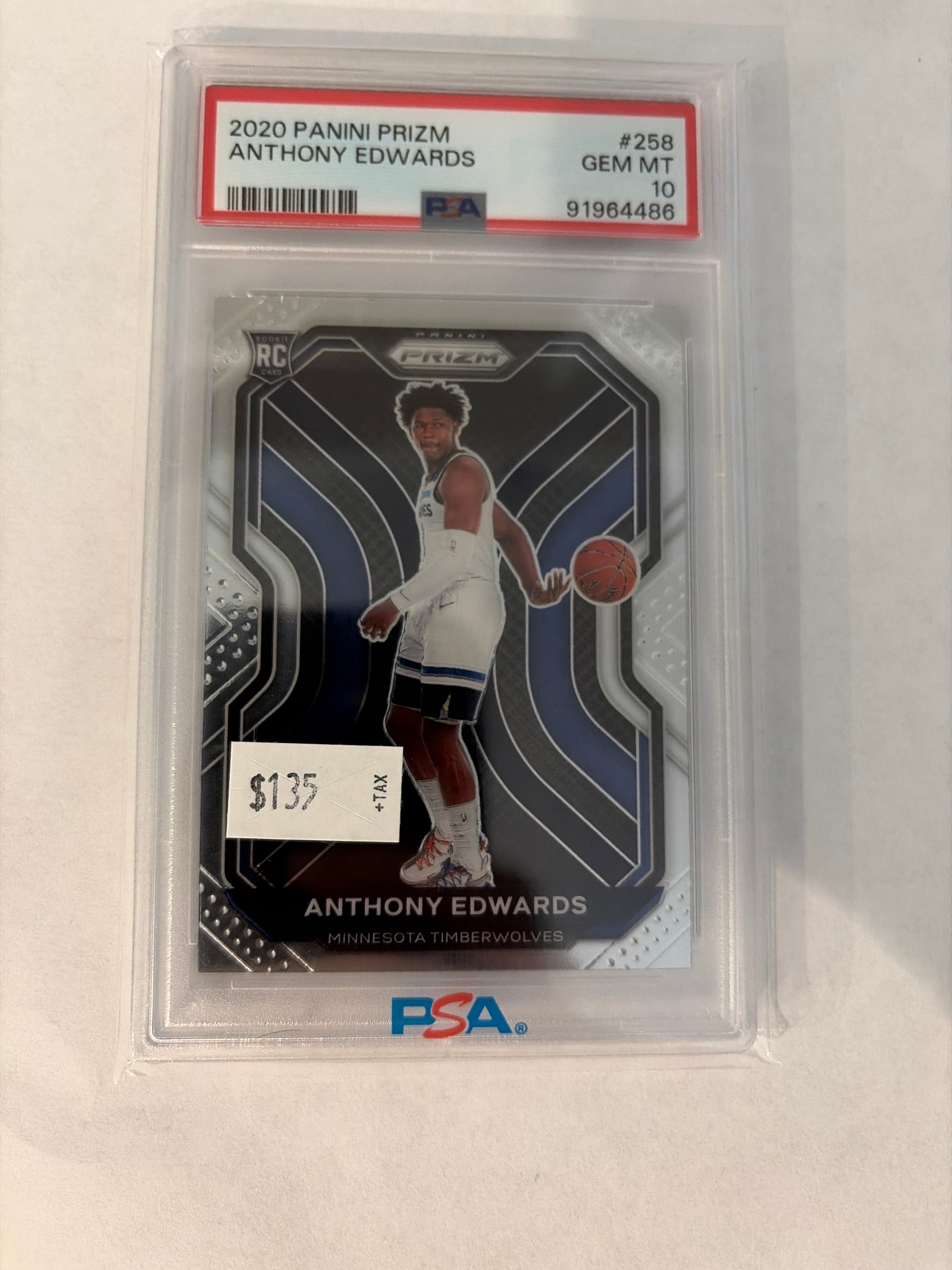 2020 panini Prizm Anthony Edward’s PSA10