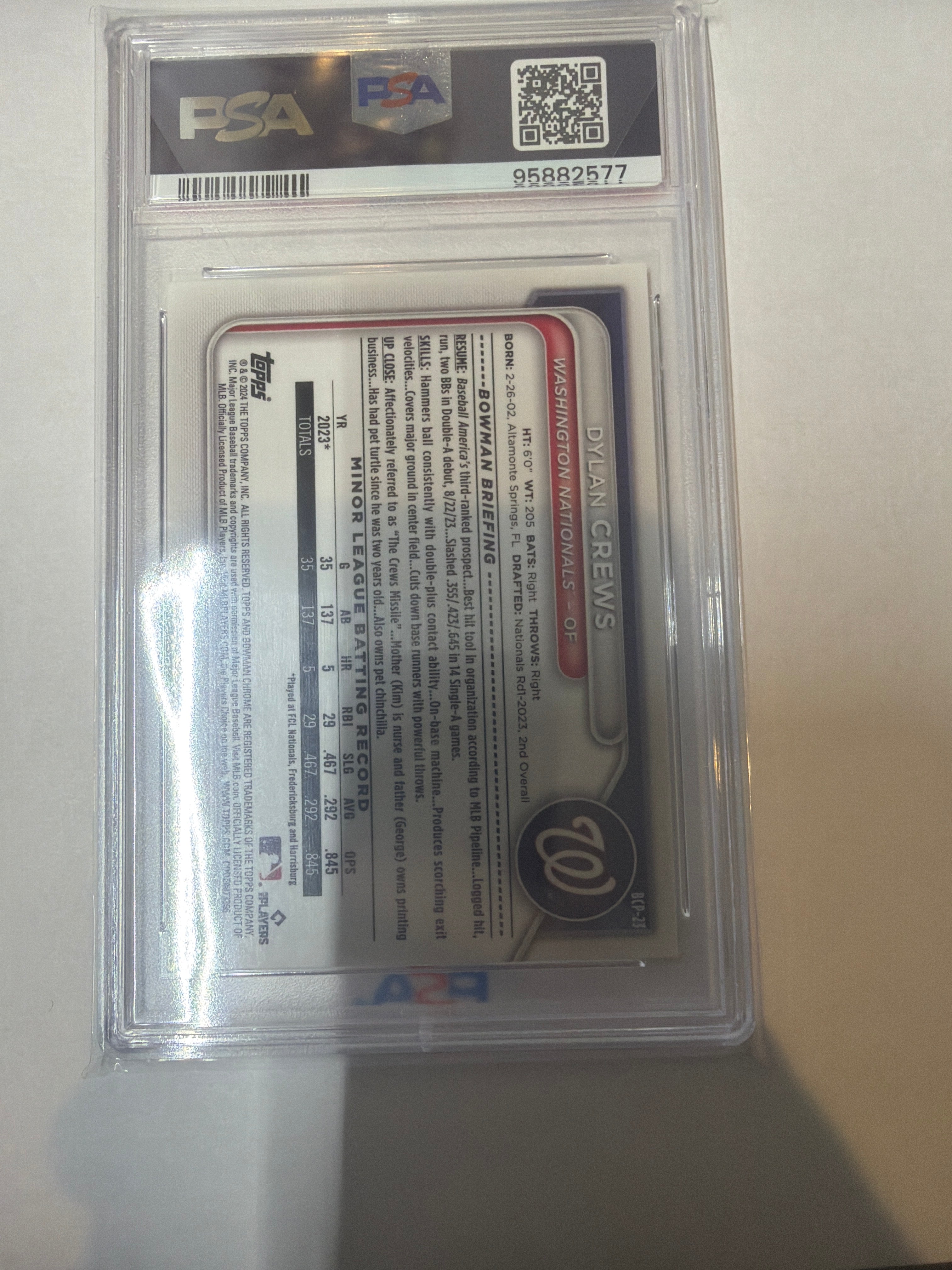 2024 Bowman Mega Box Dylan Crews Chrome Prospects PSA10